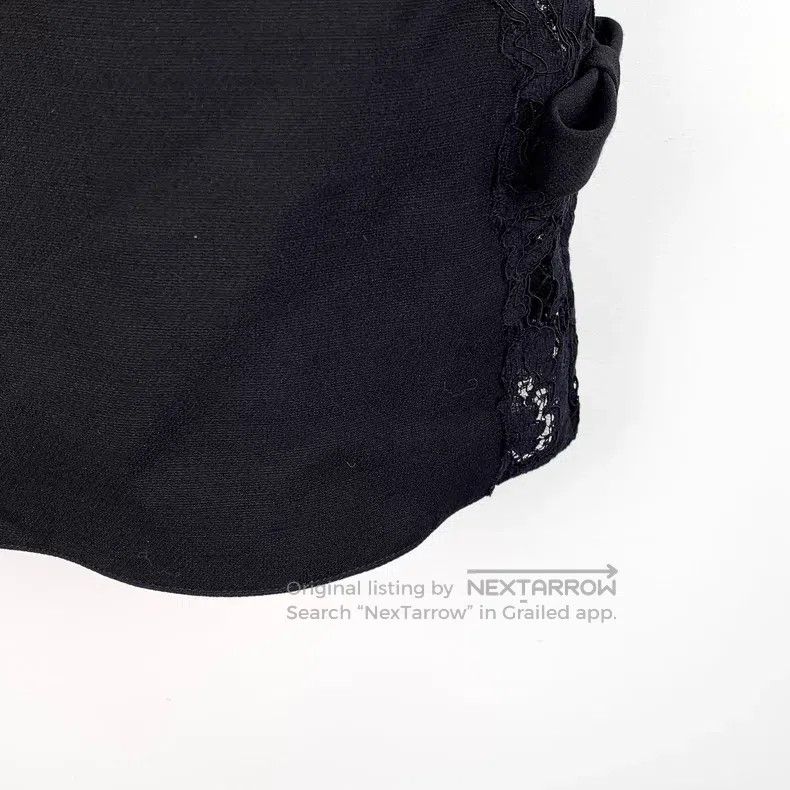 Valentino Valentino Black floral lace panelled cotton crew neck sle Size S / US 4 / IT 40 - 4 Thumbnail