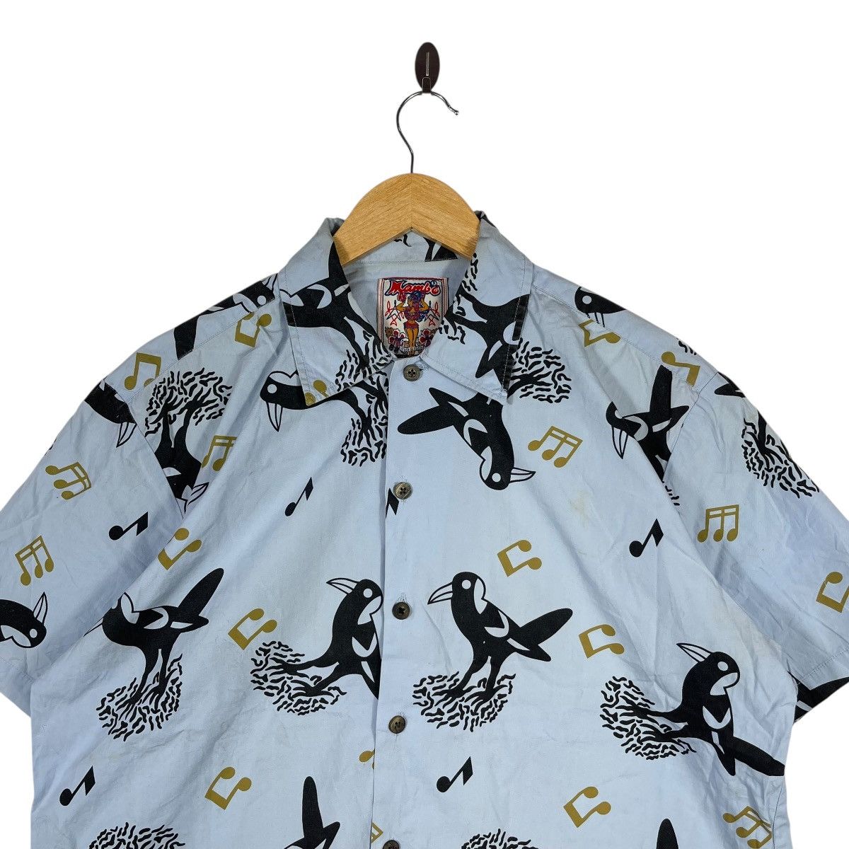Mambo Mambo Loud Shirt All-Over Bird & Music Note Print Short Size US M / EU 48-50 / 2 - 2 Thumbnail