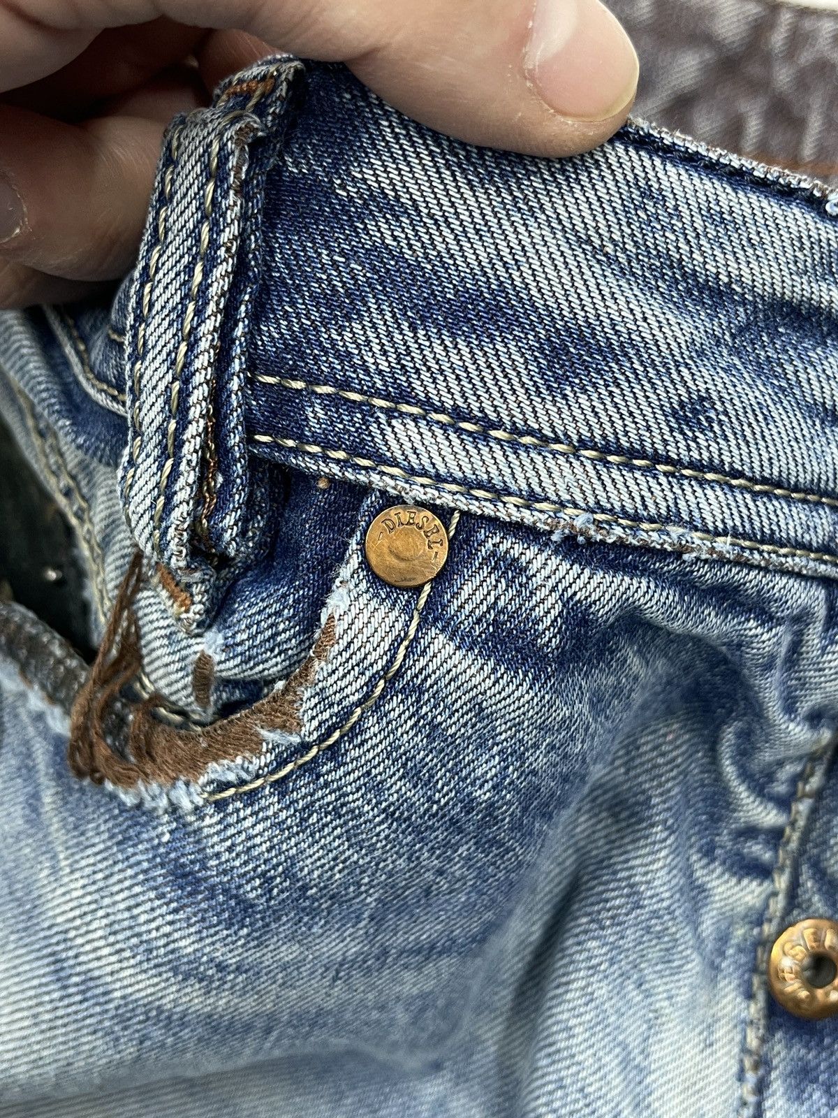 Diesel Diesel IAKOP Ripped Denim Jeans Blue Made in Italy Size US 30 / EU 46 - 15 Thumbnail