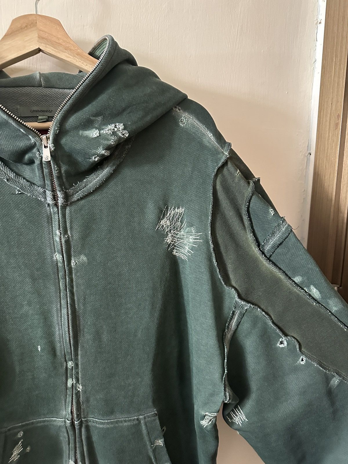 CMMAWEAR CMMAWEAR AW24 Green ‘C’ contrast panel reworked hoodie Size US M / EU 48-50 / 2 - 4 Thumbnail