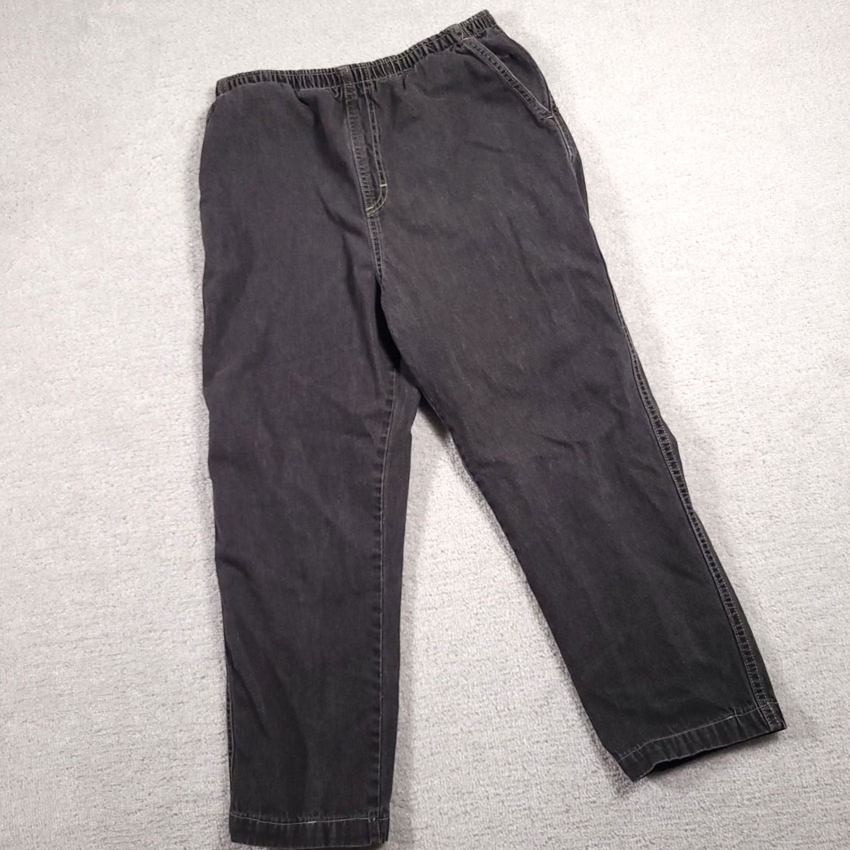 Vintage VINTAGE White Stag Elastic Stretch Pull On Pants Womens 10 Charcoal Hemmed 25.5" Size 32" / US 10 / IT 46 - 2 Thumbnail