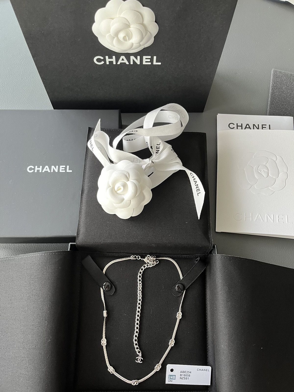 Chanel Super Runway Logo Necklace Brand New Set