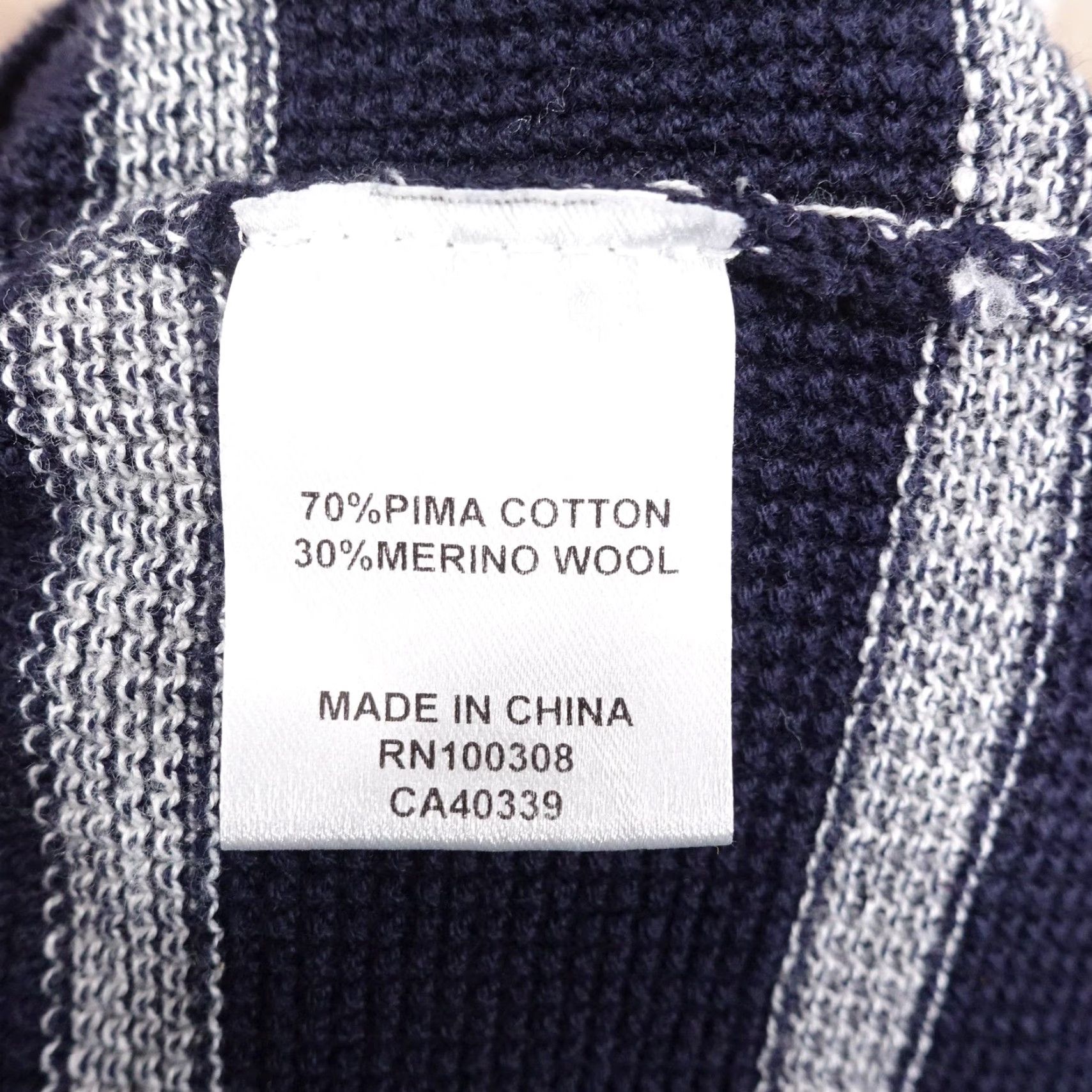 Peter Millar Peter Millar Sweater Mens Large Blue Stripe Waffle Knit Crewneck Pullover Size US L / EU 52-54 / 3 - 7 Thumbnail