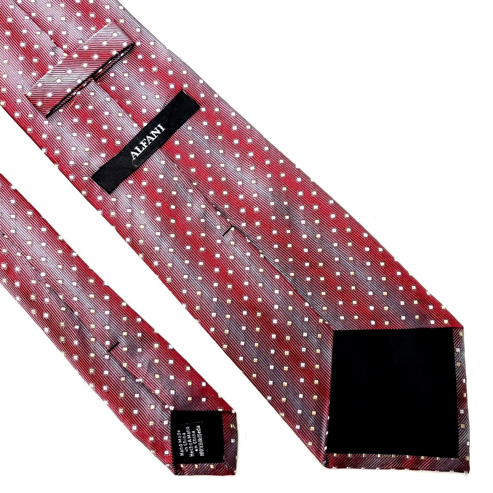 Alfani Alfani Silk Tie Woven Red Geometric Size ONE SIZE - 3 Thumbnail