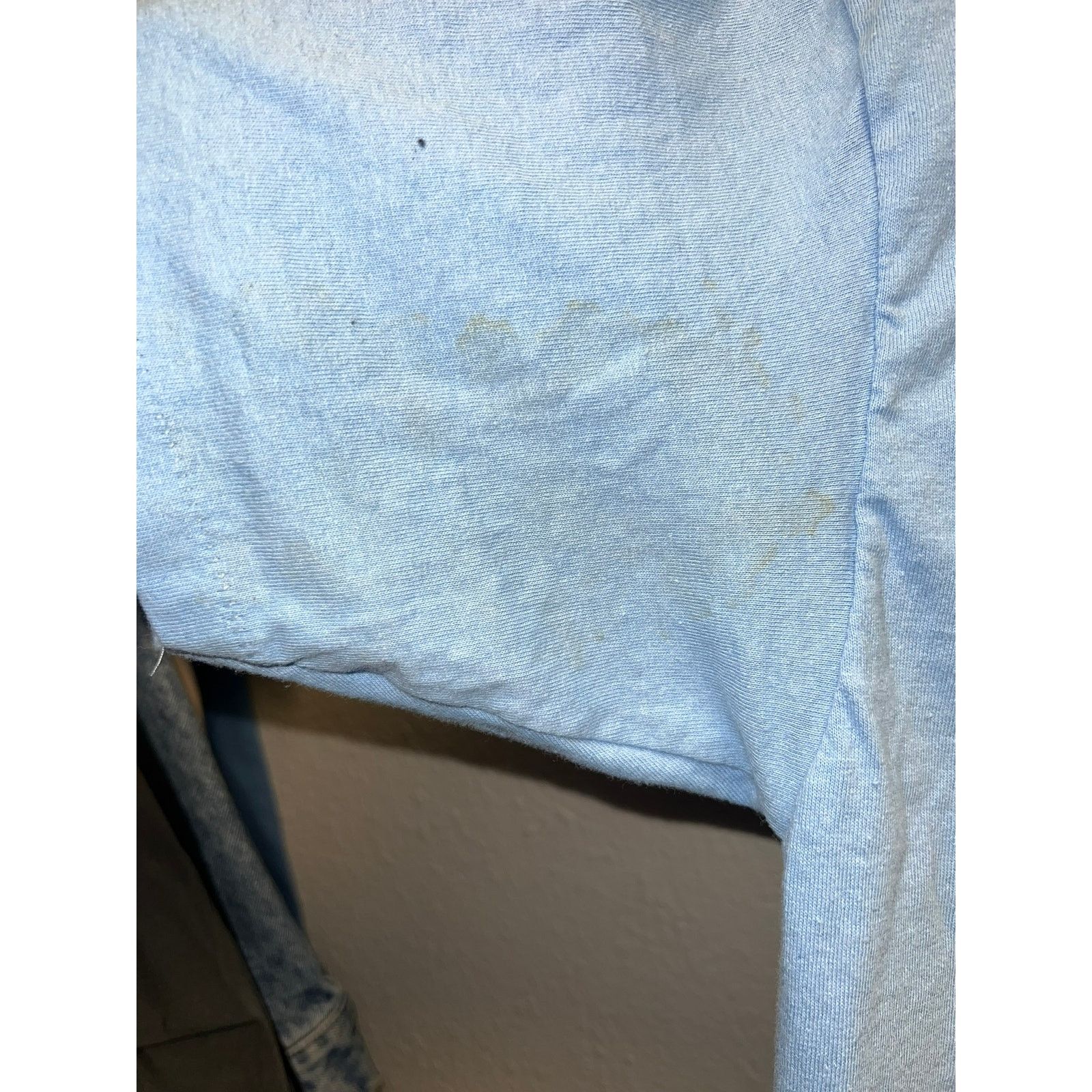 Jerzees 90s Vintage Jerzees Blue Blank Shirt Tee Stains Stained L Size US L / EU 52-54 / 3 - 5 Thumbnail