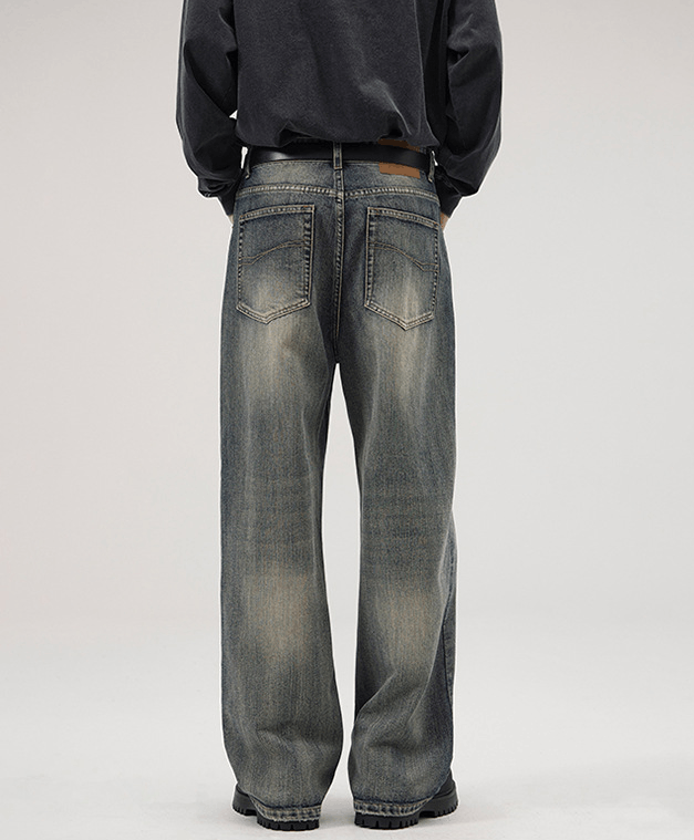 Japanese Brand × Jean Men's washed distressed loose wide-leg baggy jeans Size US 32 / EU 48 - 5 Thumbnail