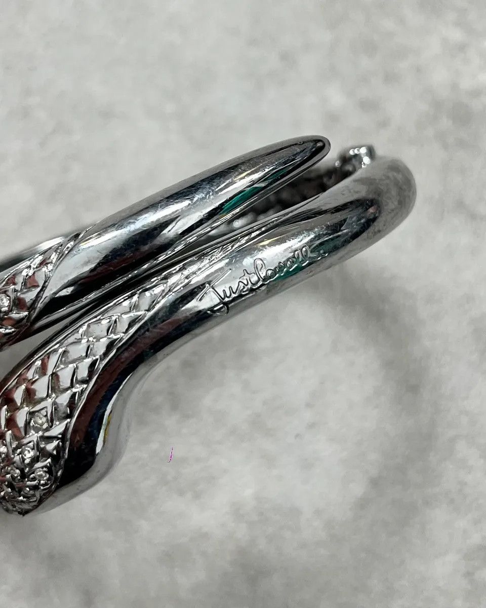 Just Cavalli Cavalli Silver Metal Snake Bangle Bracelet Size ONE SIZE - 5 Thumbnail