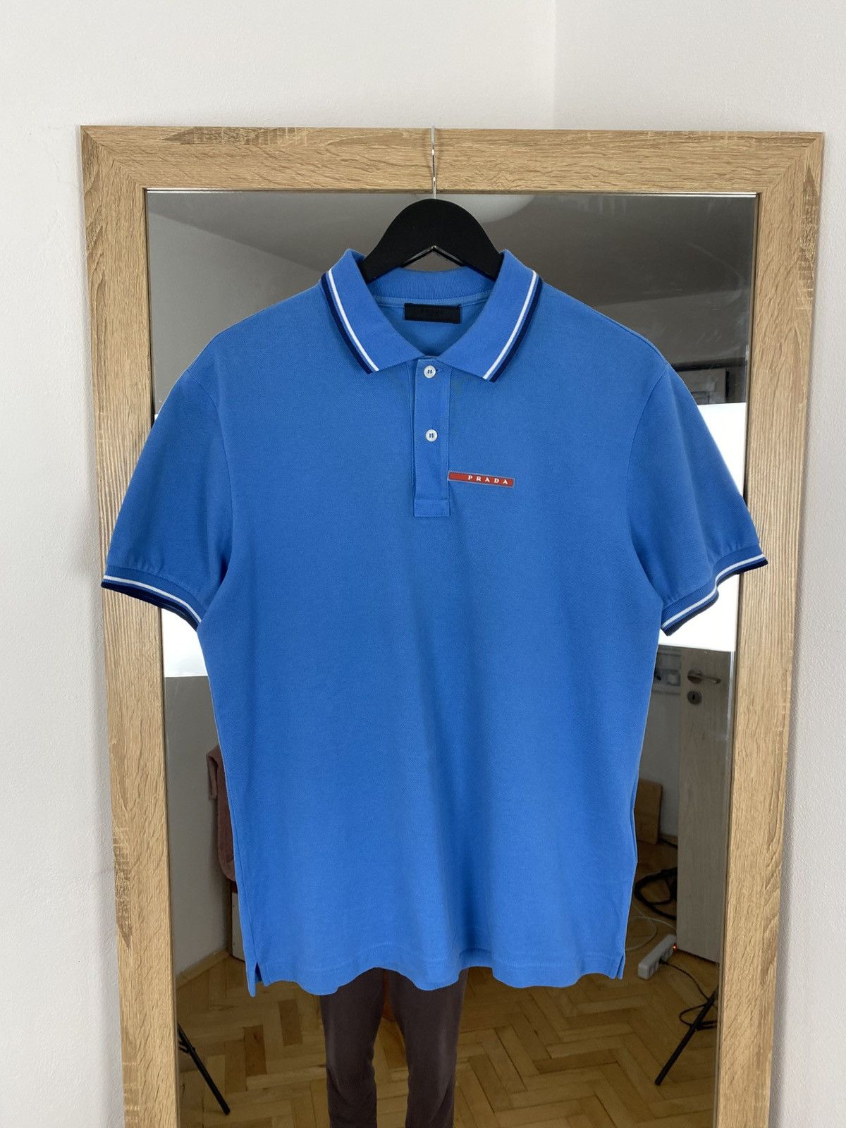 Prada Red Tab blue polo by Prada Milano Size US L / EU 52-54 / 3 - 1 Thumbnail