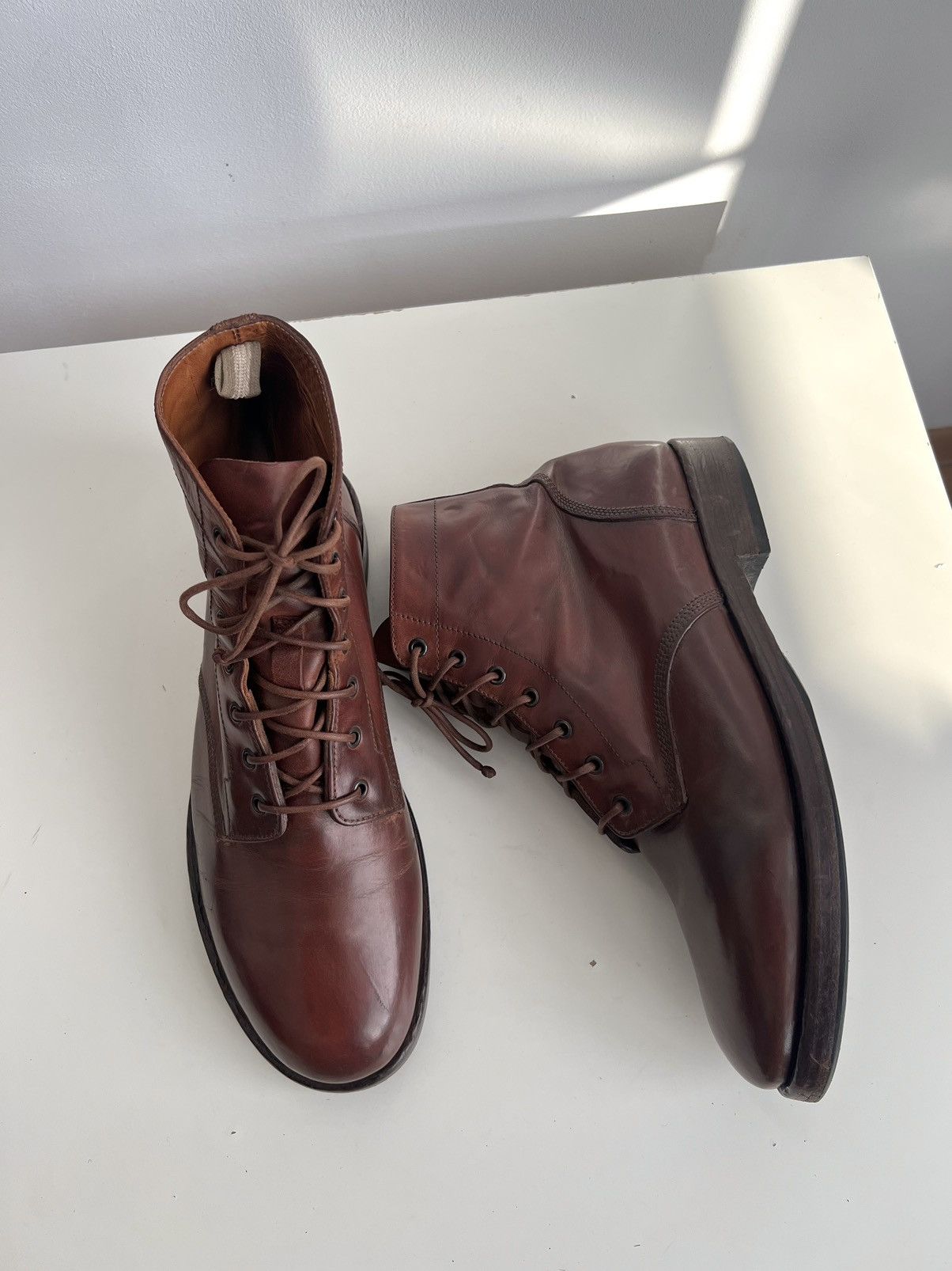Marsell 🔥Officine Creative Lawry 001 Leather Cognac Boots Size US 11.5 / EU 44-45 - 11 Thumbnail