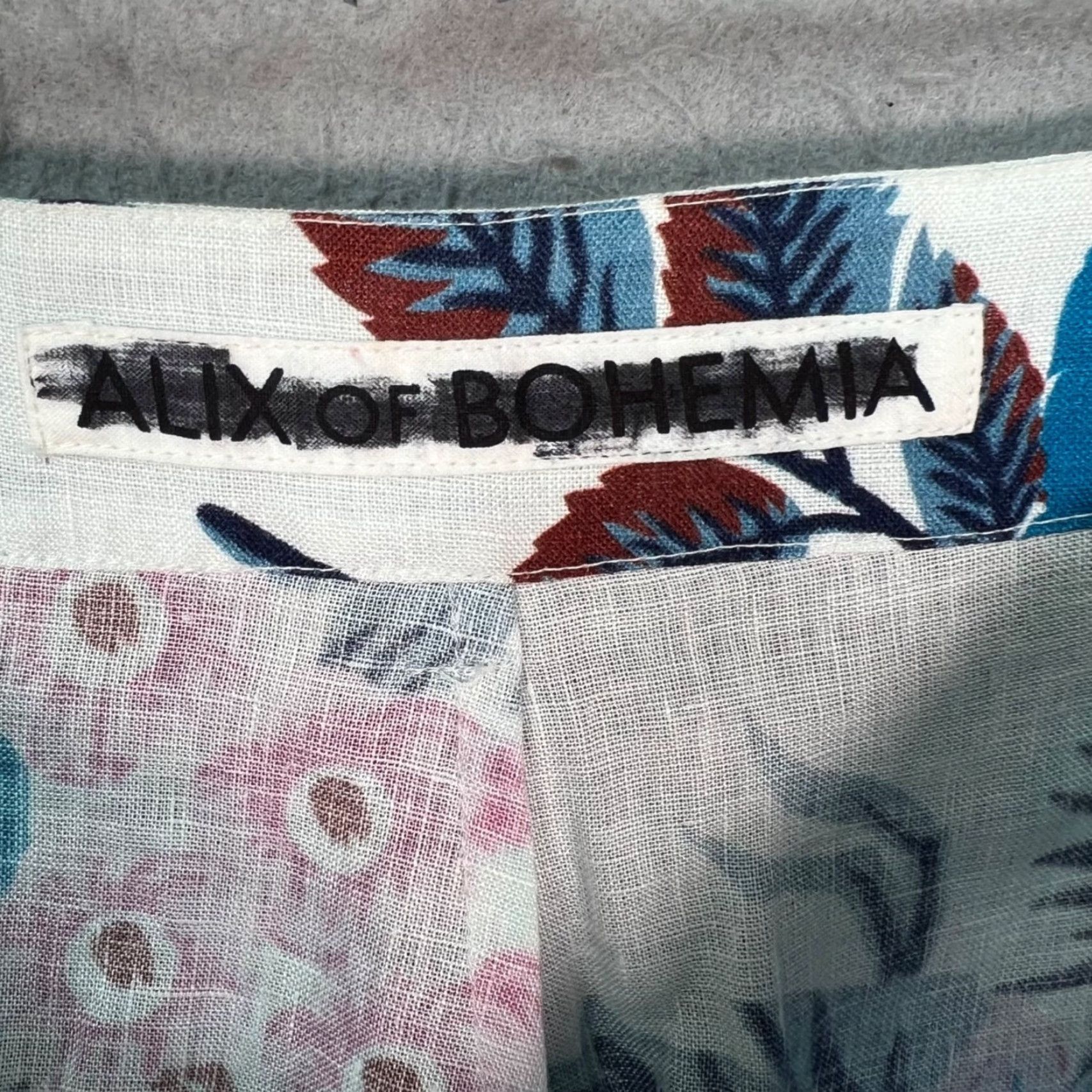 Alix Of Bohemia Alix Of Bohemia Womens Pants Floral Linen Wide-Leg White 6 Linen Wide-Leg Inseam 31in Adult Womens 6 Casual Summer Spring Jeans? Size 28" / US 6 / IT 42 - 3 Thumbnail