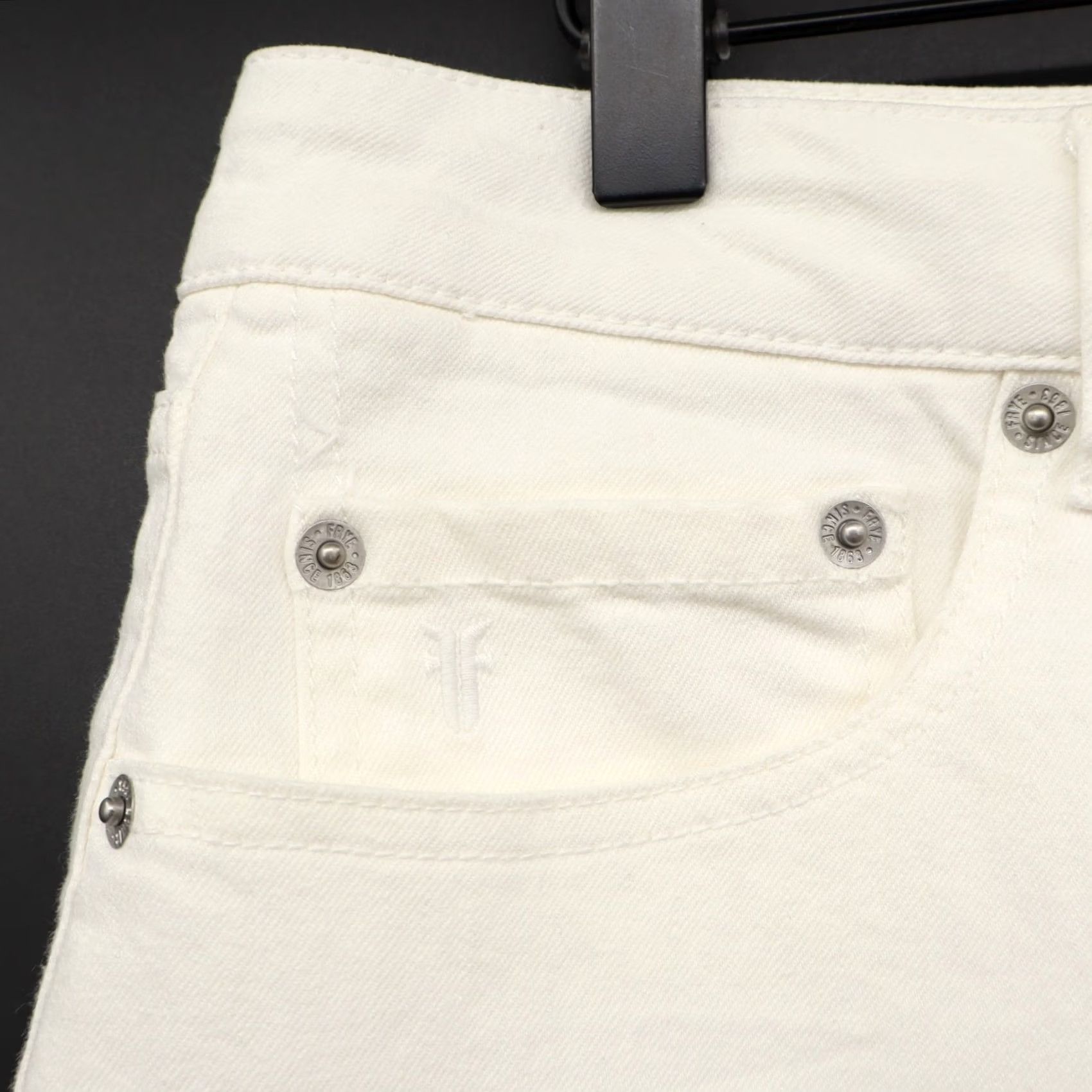 Frye Frye White Denim Jeans 30 Straight High Rise Womens Regular 5-Pocket Cotton Polyester Spandex 28 Inseam Size 30" / US 8 / IT 44 - 5 Thumbnail