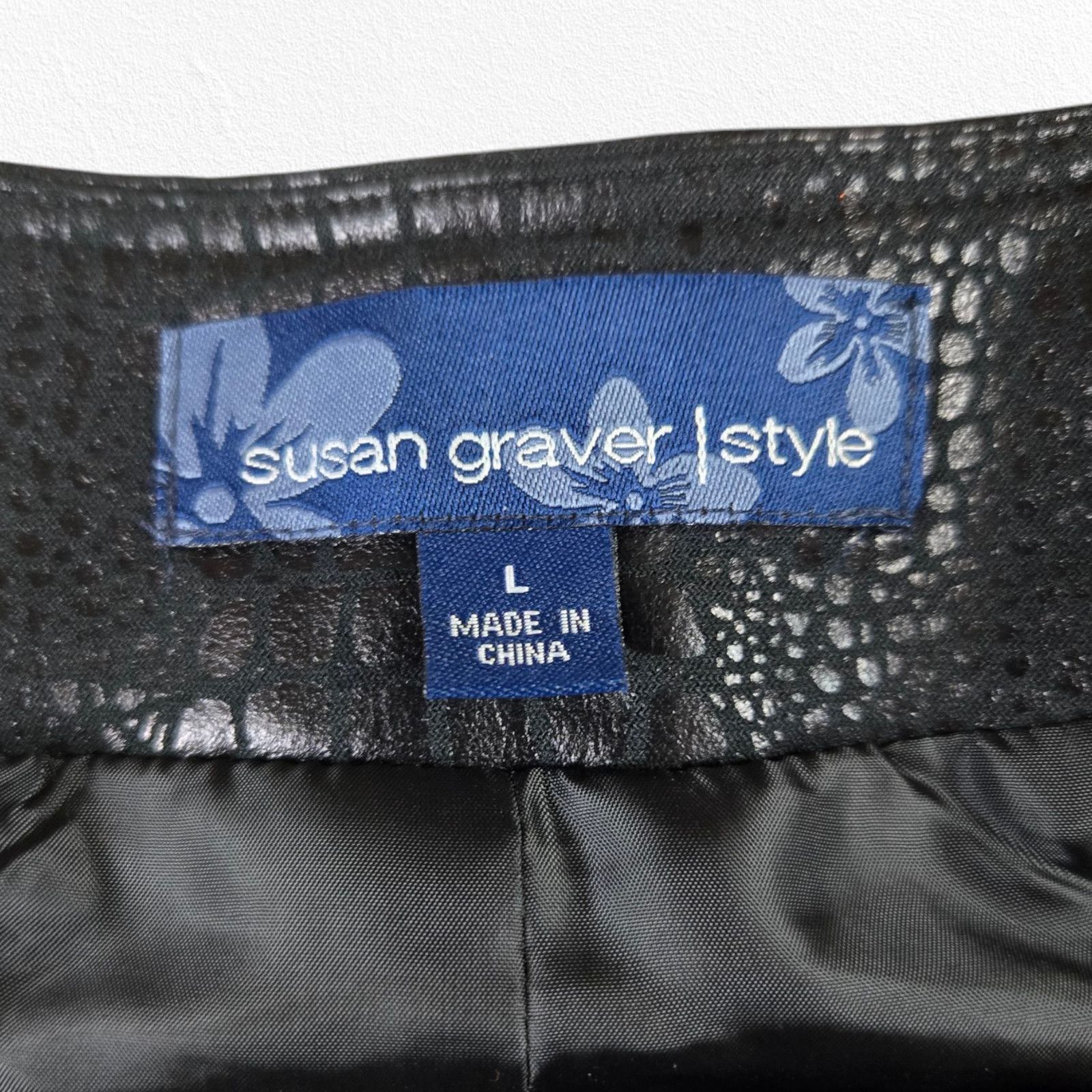 Other Y2K Black Faux Leather Croc Embossed Jacket Size Large Size L / US 10 / IT 46 - 6 Thumbnail