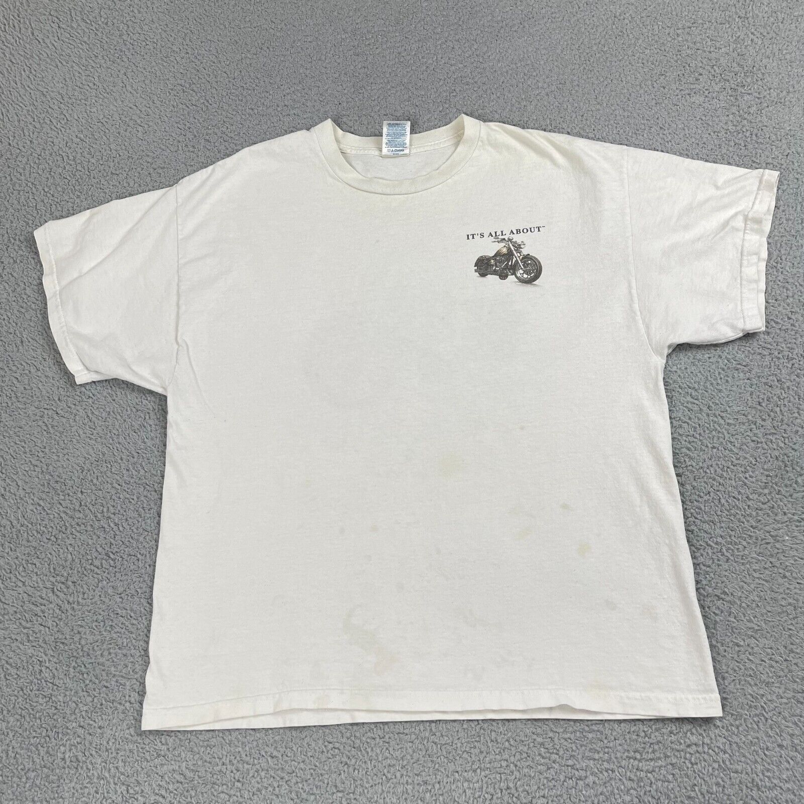 Delta Vintage Its All About Motorcycles T-Shirt Double Sided White Size US XL / EU 56 / 4 - 2 Thumbnail