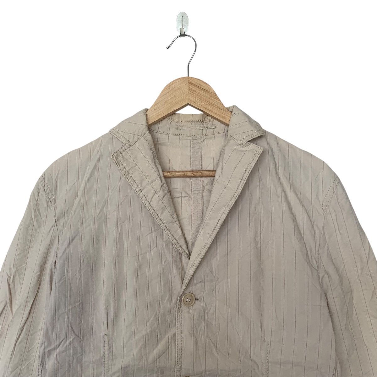 Vintage GATHER JEWELS JAPAN Stripes Peacoat Button Blazer Jacket Size 50R - 3 Thumbnail