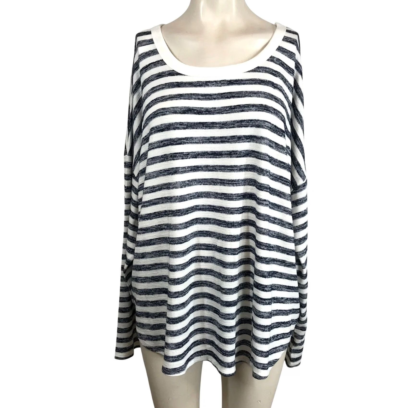 Vintage VINTAGE Time And Tru Striped Long Sleeve Relaxed Fit Pullover Top XXXL Size XXL / US 16-18 / IT 52-54 - 2 Thumbnail