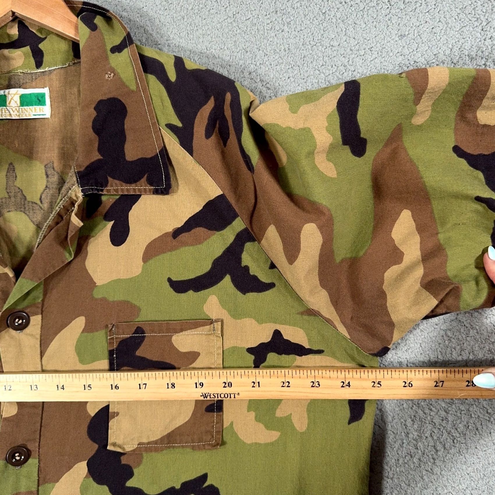 Vintage Vtg 80s Game Winner Woodland Camo Hunting Shirt XL Boxy Fit 3 Pocket Gorpcore Size US XL / EU 56 / 4 - 5 Thumbnail