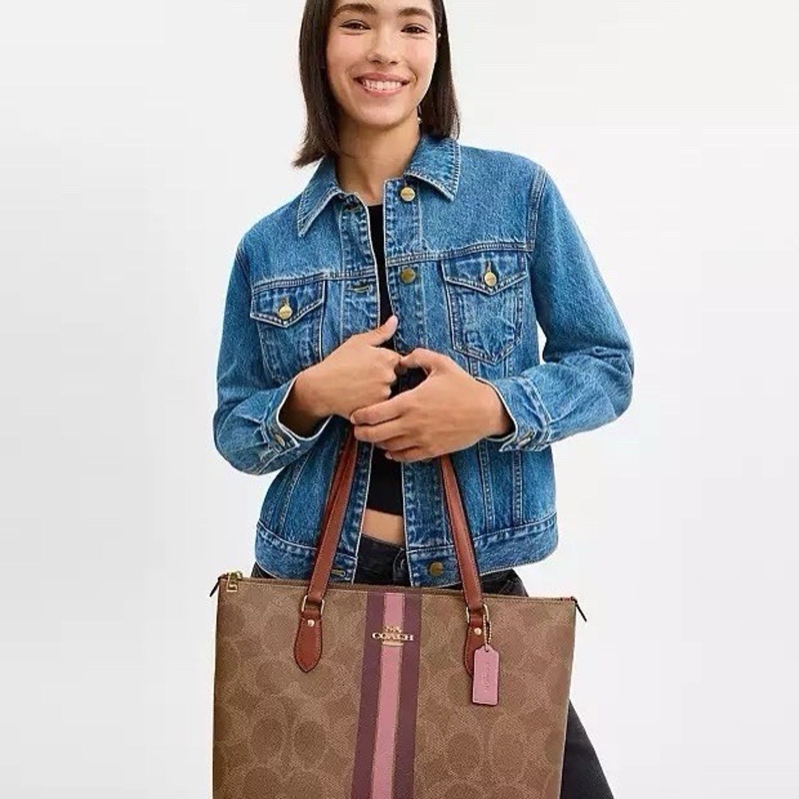 Coach NWT Bundle Coach Gallery Tote Bag CBM18 & 77840 Cherry Charm Size ONE SIZE - 12 Thumbnail