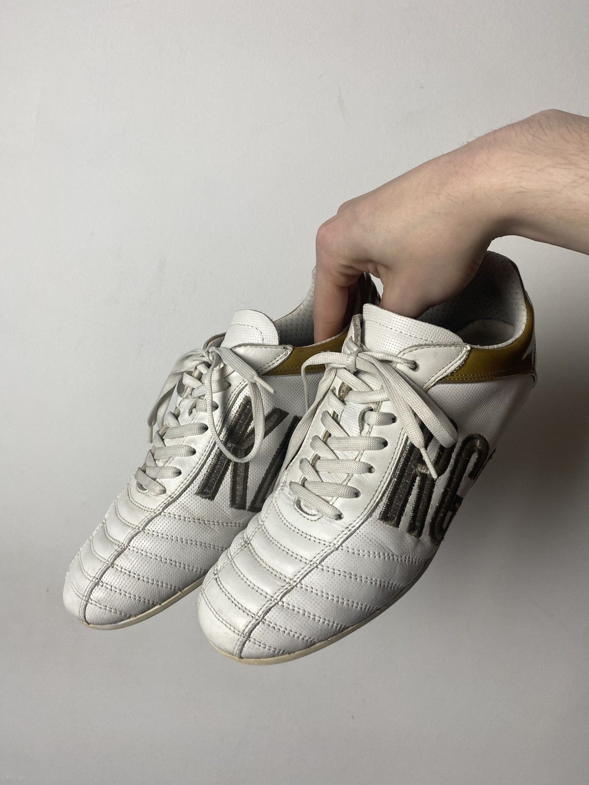 Dirk Bikkembergs Y2K LEATHER SOCCER SNEAKERS WHITE&YELLOW VINTAGE STRETWEAR Size US 5.5 / EU 38 - 1 Thumbnail