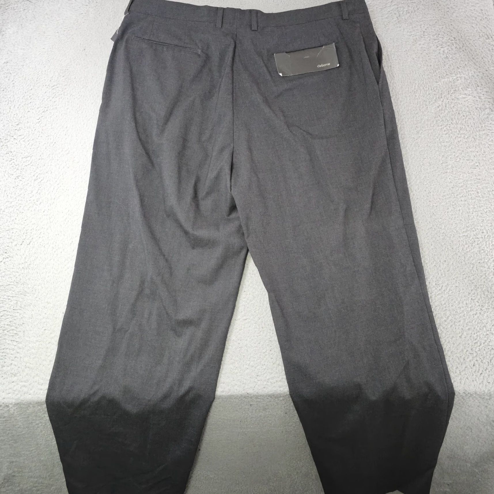 Liz Claiborne Claiborne Pants Mens 40x32 Gray Flat Front Dress Slacks 5 Essentials Stretch Shirt? Size US 40 / EU 56 - 4 Thumbnail