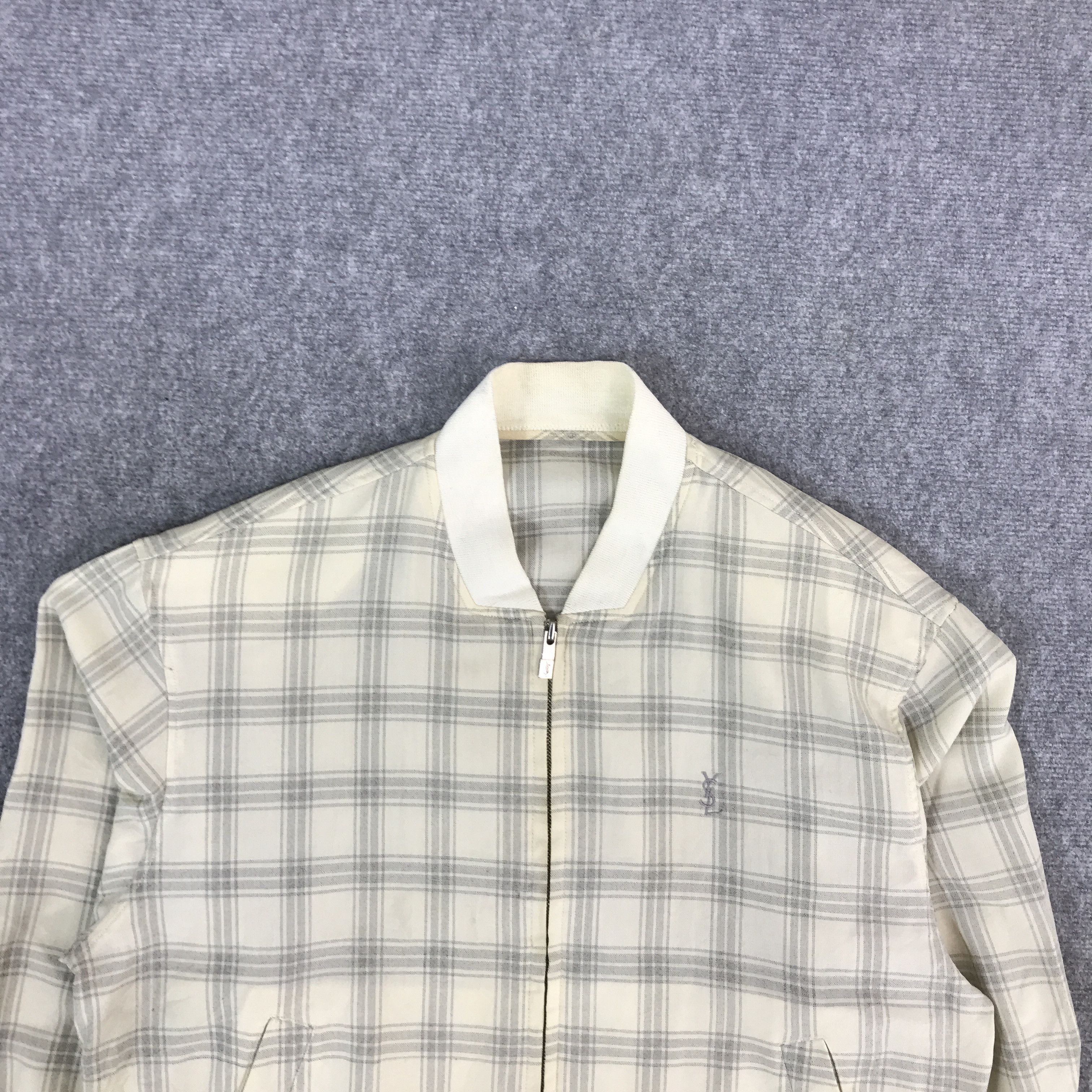 Vintage × Yves Saint Laurent VINTAGE YVESSAINTLAUREN FLANNEL ZIPPER JACKET Size US L / EU 52-54 / 3 - 3 Thumbnail
