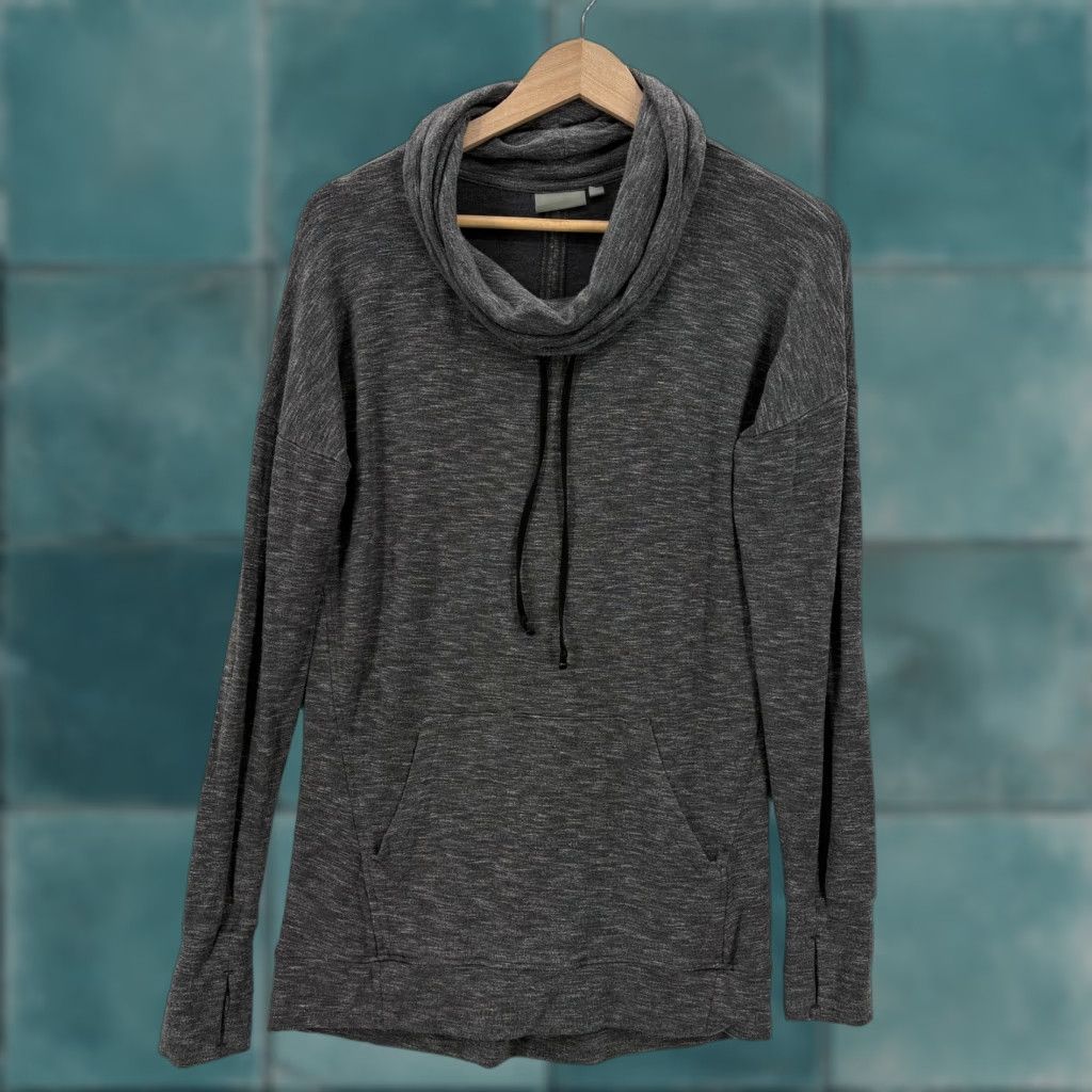 Athleta Athleta Sweatshirt Womens Small Gray Studio Cowl Neck Kangaroo Pocket Modal Size S / US 4 / IT 40 - 1 Thumbnail