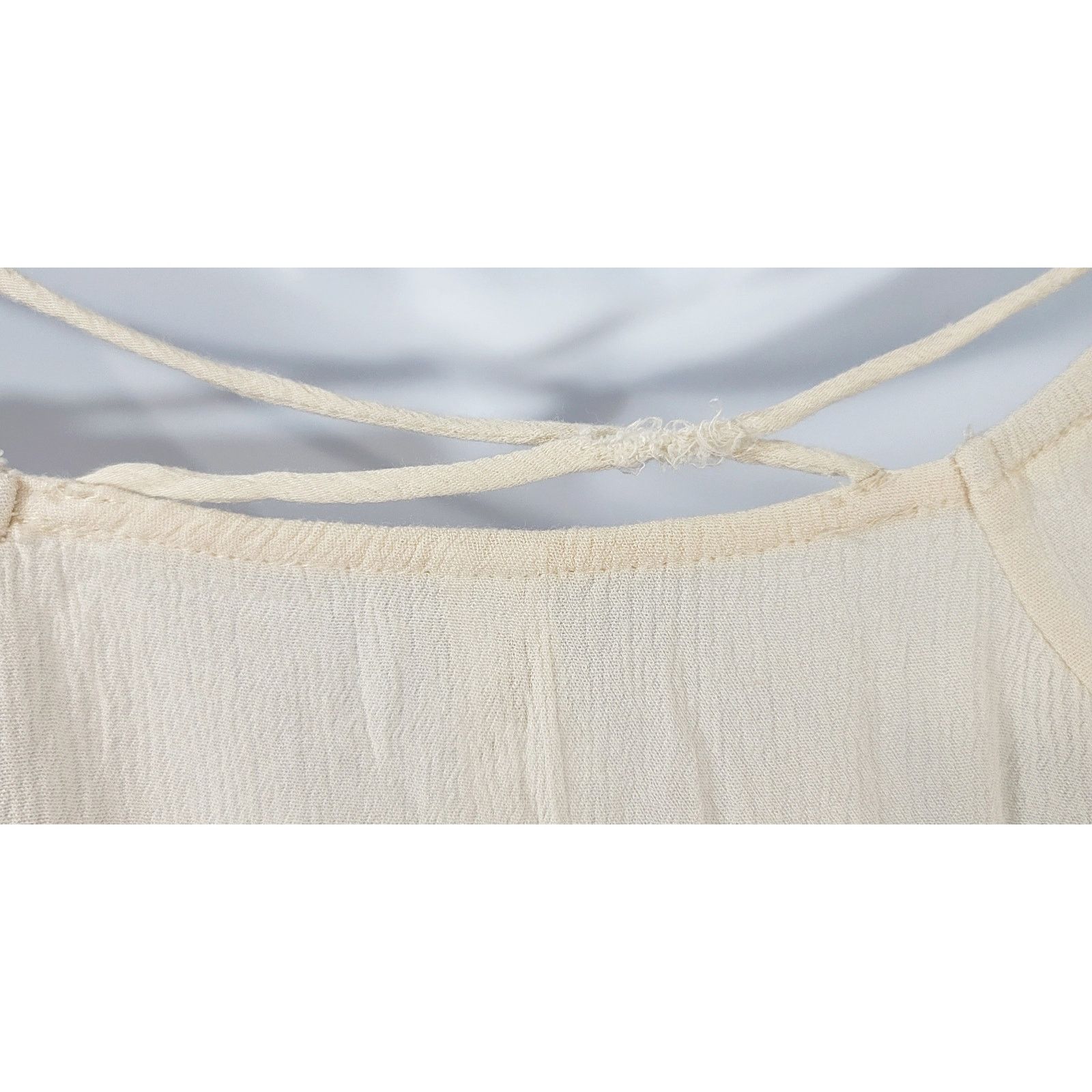 Other Knit Works Cream Blue Embroidered Boho Top Medium Size M / US 6-8 / IT 42-44 - 3 Thumbnail
