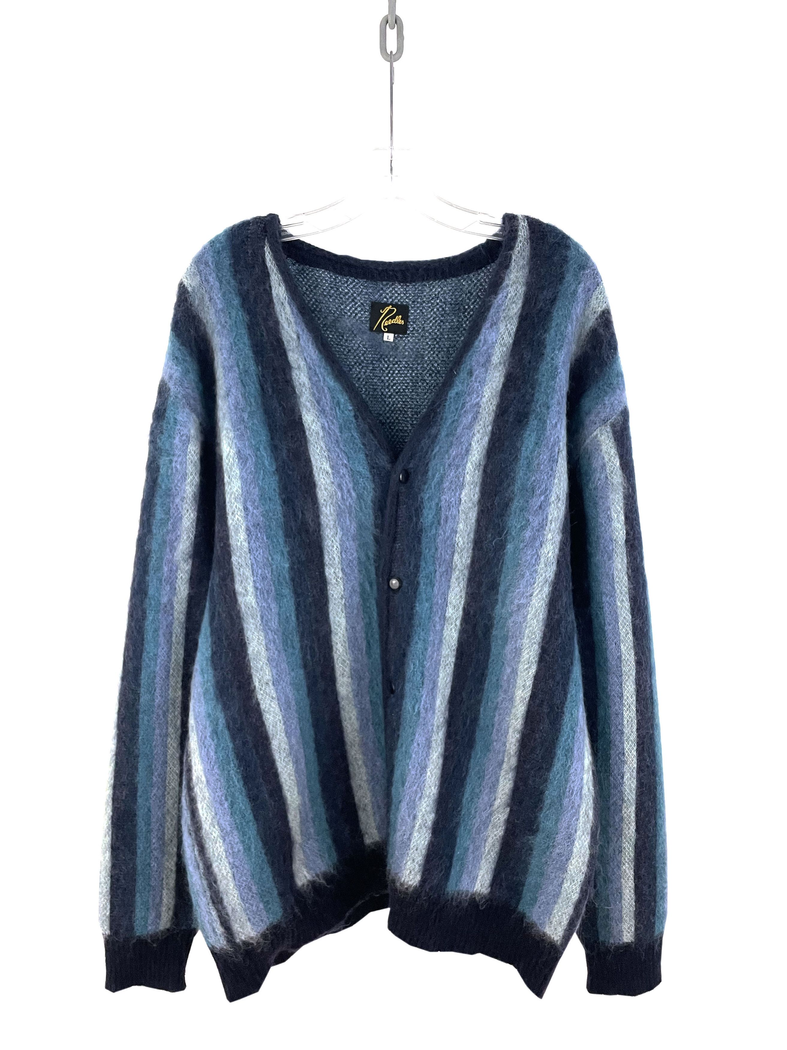 Needles Beams Striped Mohair Cardigan Size US L / EU 52-54 / 3 - 1 Thumbnail