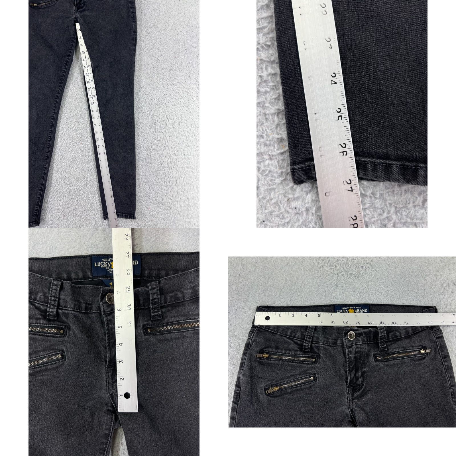 Vintage VINTAGE Black Lucky Brand Skinny Jeans Womens Size 4 Low Rise Ankle Zip Cotton Blend 90s Designer Size 27" / US 4 / IT 40 - 8 Thumbnail