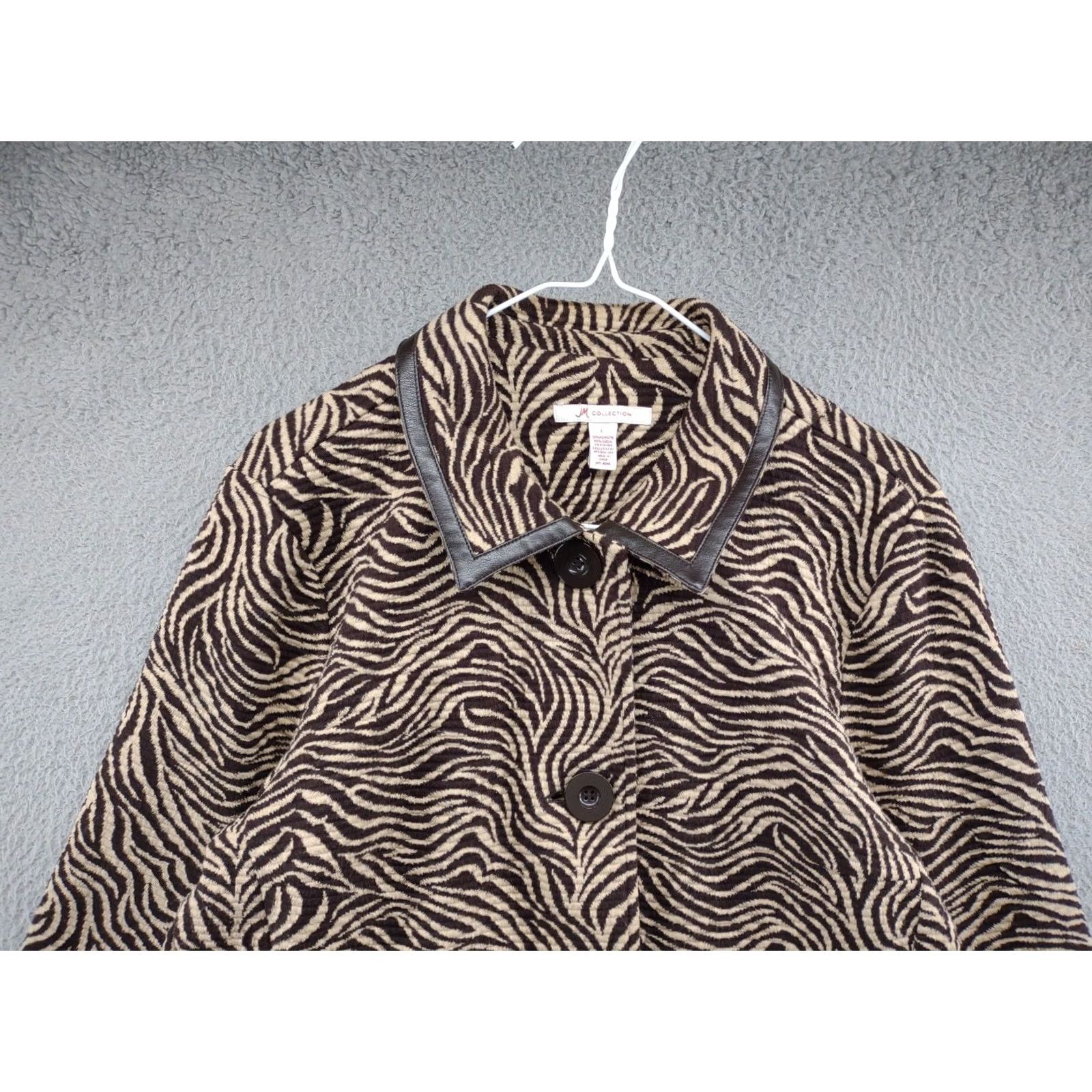 JM Collection JM Collection Button Up Blazer Jacket Animal Print Women's Size Large Multicolor Animals Blazer Womens L Size L / US 10 / IT 46 - 3 Thumbnail