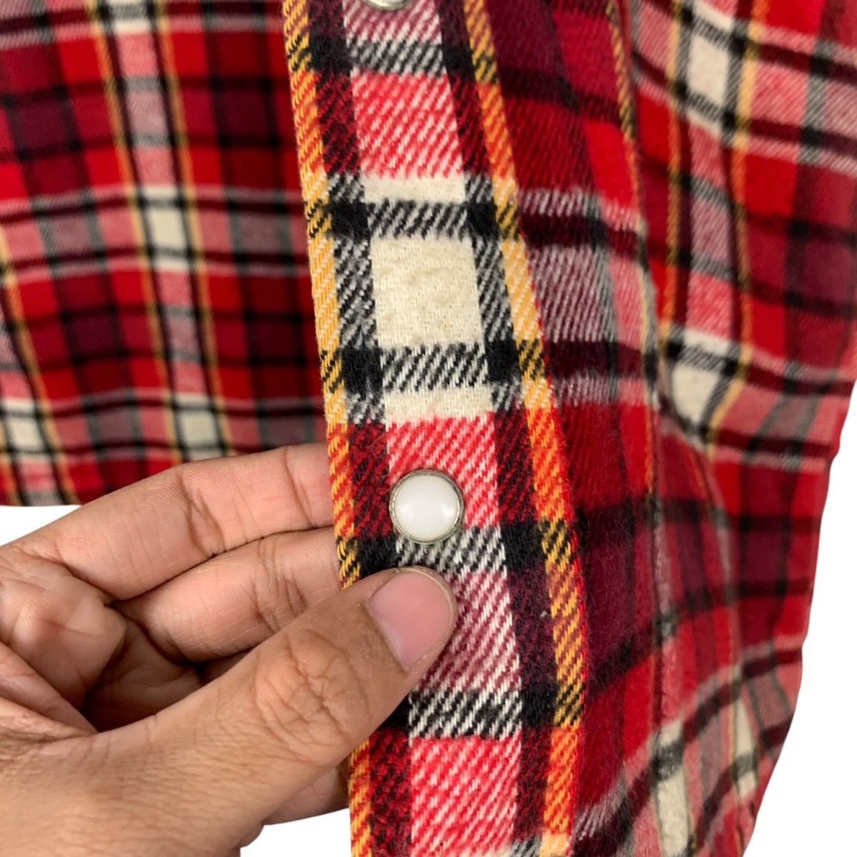Flannel 90's FIVE BROTHER Red Checked Work Flannel Jacket #2253-C100 Size US M / EU 48-50 / 2 - 14 Thumbnail