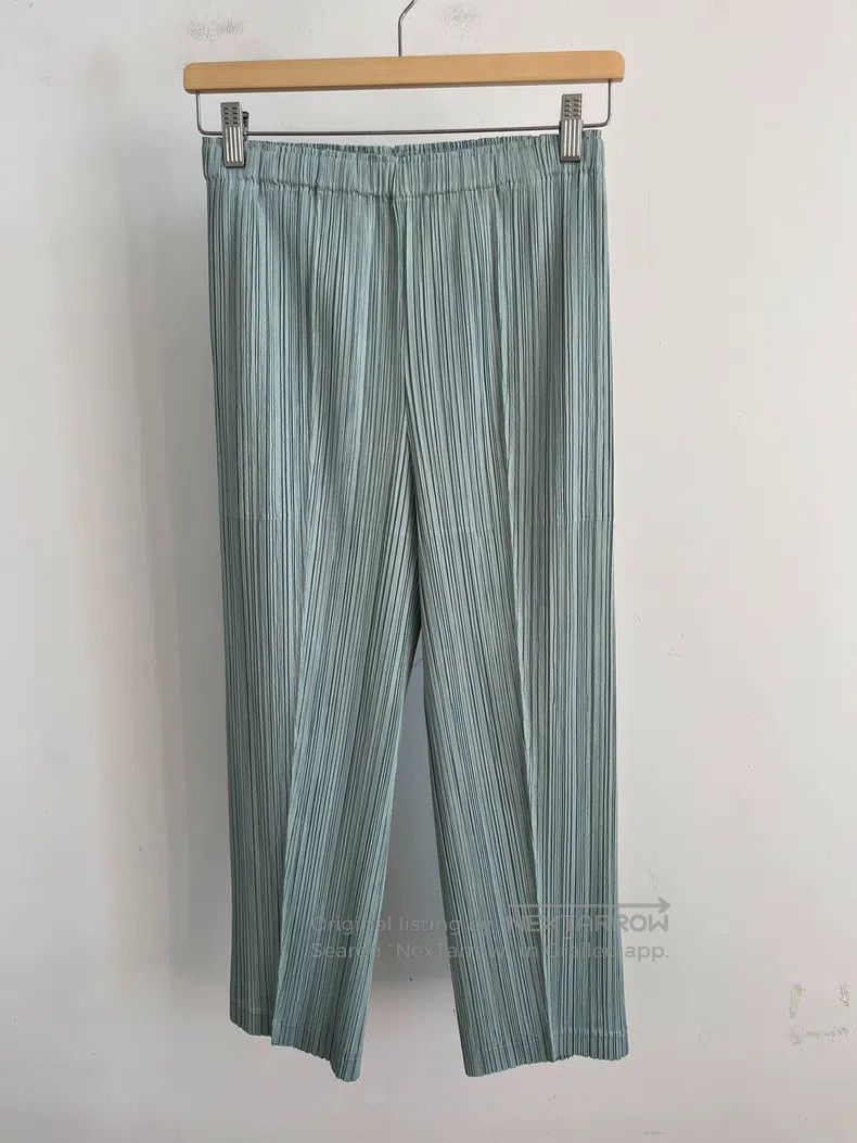 Issey Miyake Issey Miyake Light Green Ruffled Pants Size 25" / US 0 / IT 36 - 1 Thumbnail
