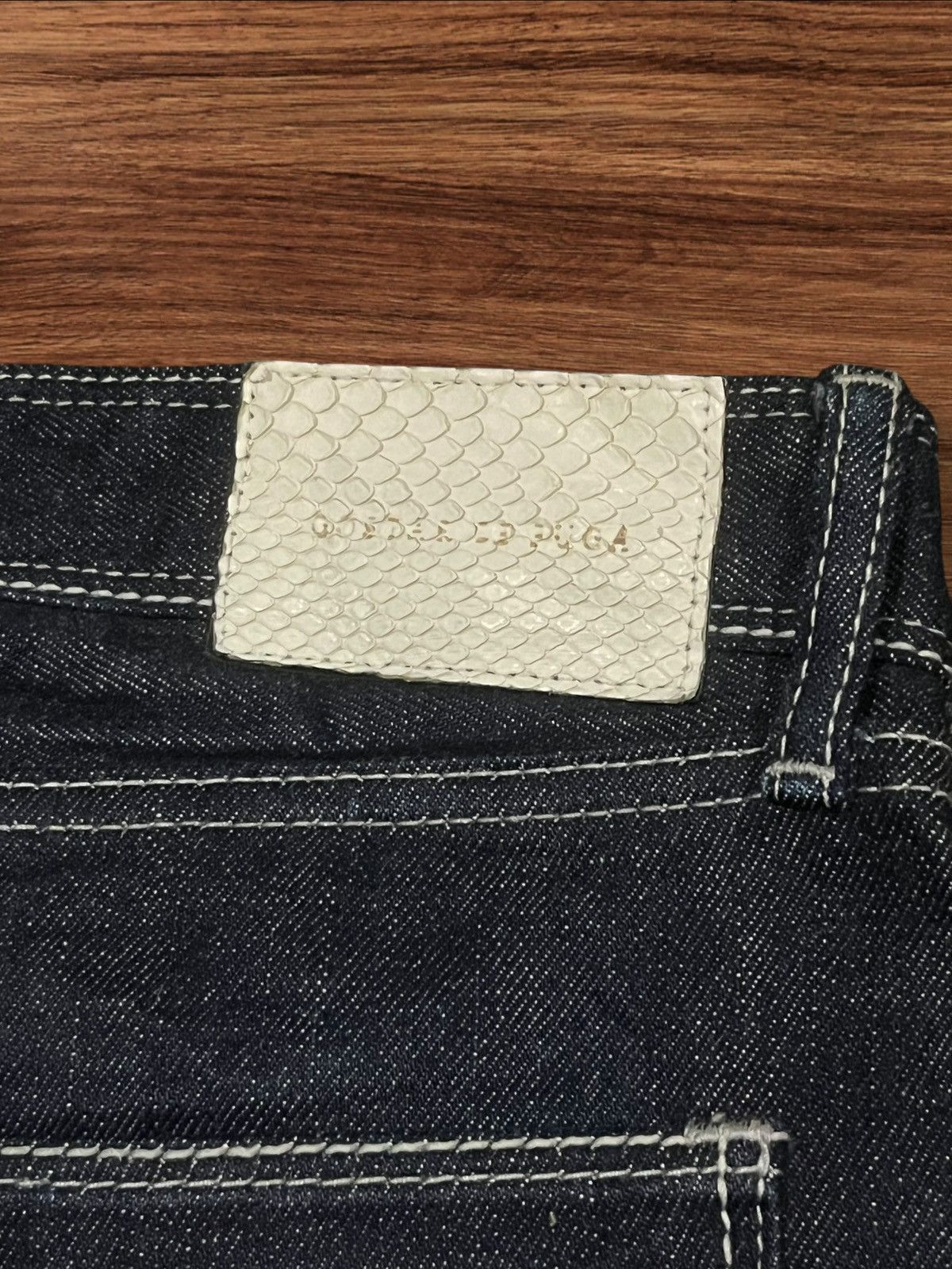 GOSTAR DE FUGA × If Six Was Nine × Le Grande Bleu (L.G.B.) Japanese Gostar De Fuga Dark Washed Selvedge Button Fly Jean Size US 32 / EU 48 - 11 Thumbnail