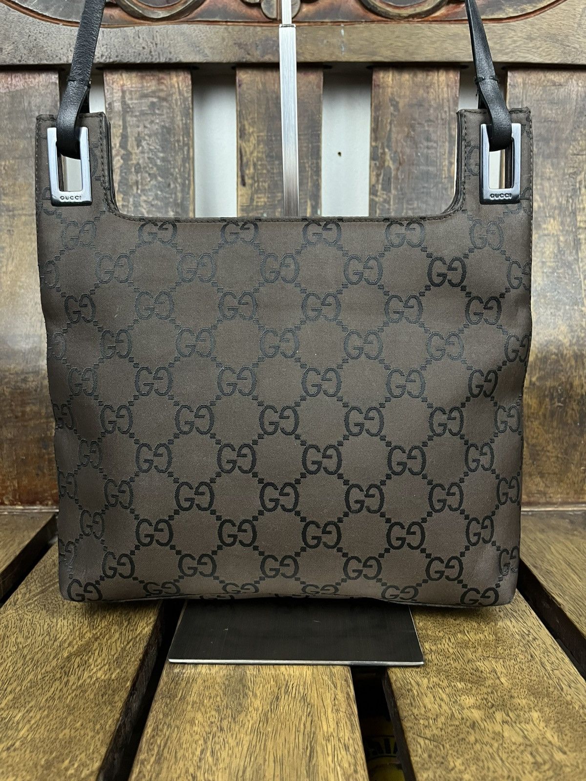 Gucci Gucci by Tom Ford 1998 Brown GG Monogram Shoulder Bag Size ONE SIZE - 4 Thumbnail