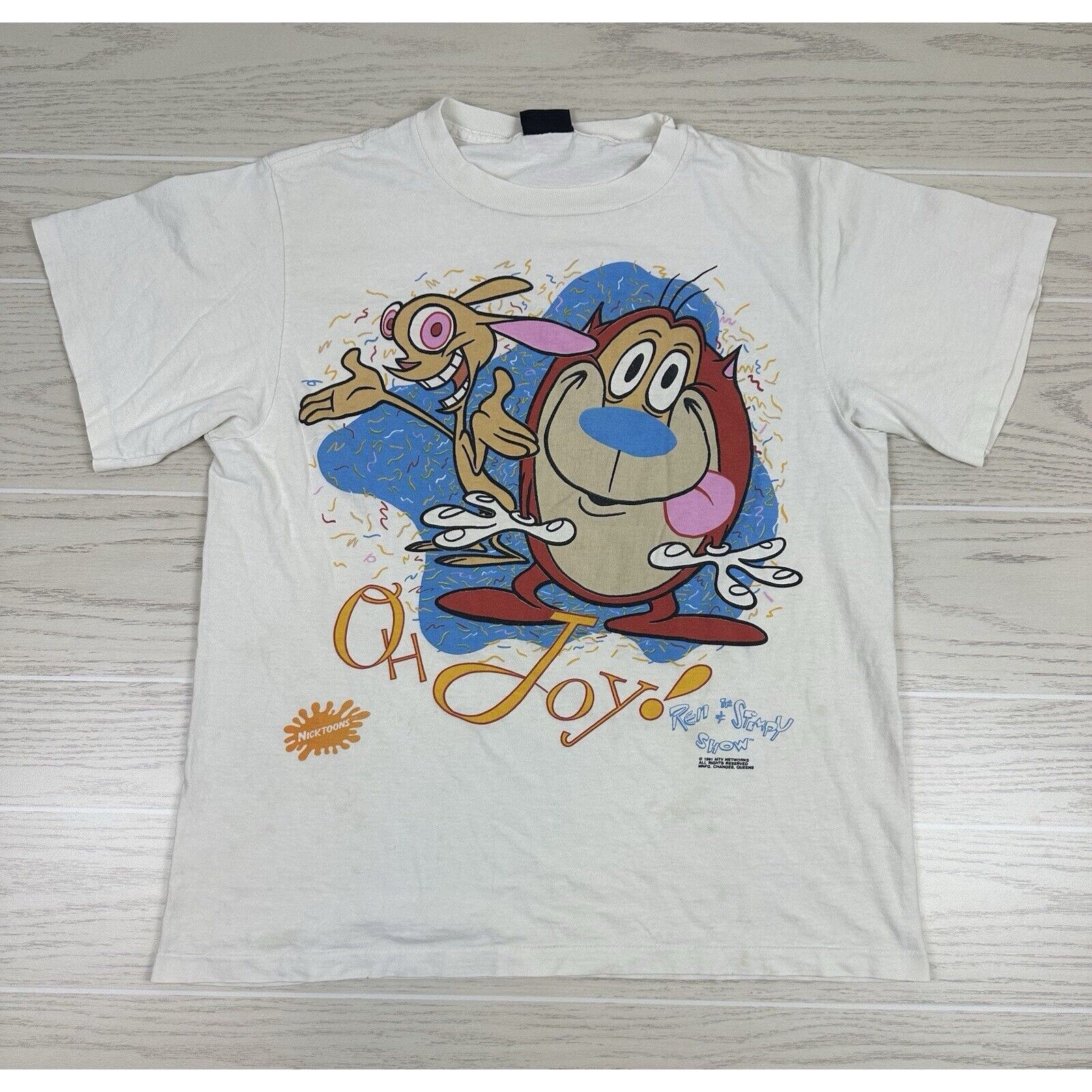 Changes × Vintage Vintage 1991 The Ren and Stimpy Show Promo Shirt Size US L / EU 52-54 / 3 - 1 Thumbnail