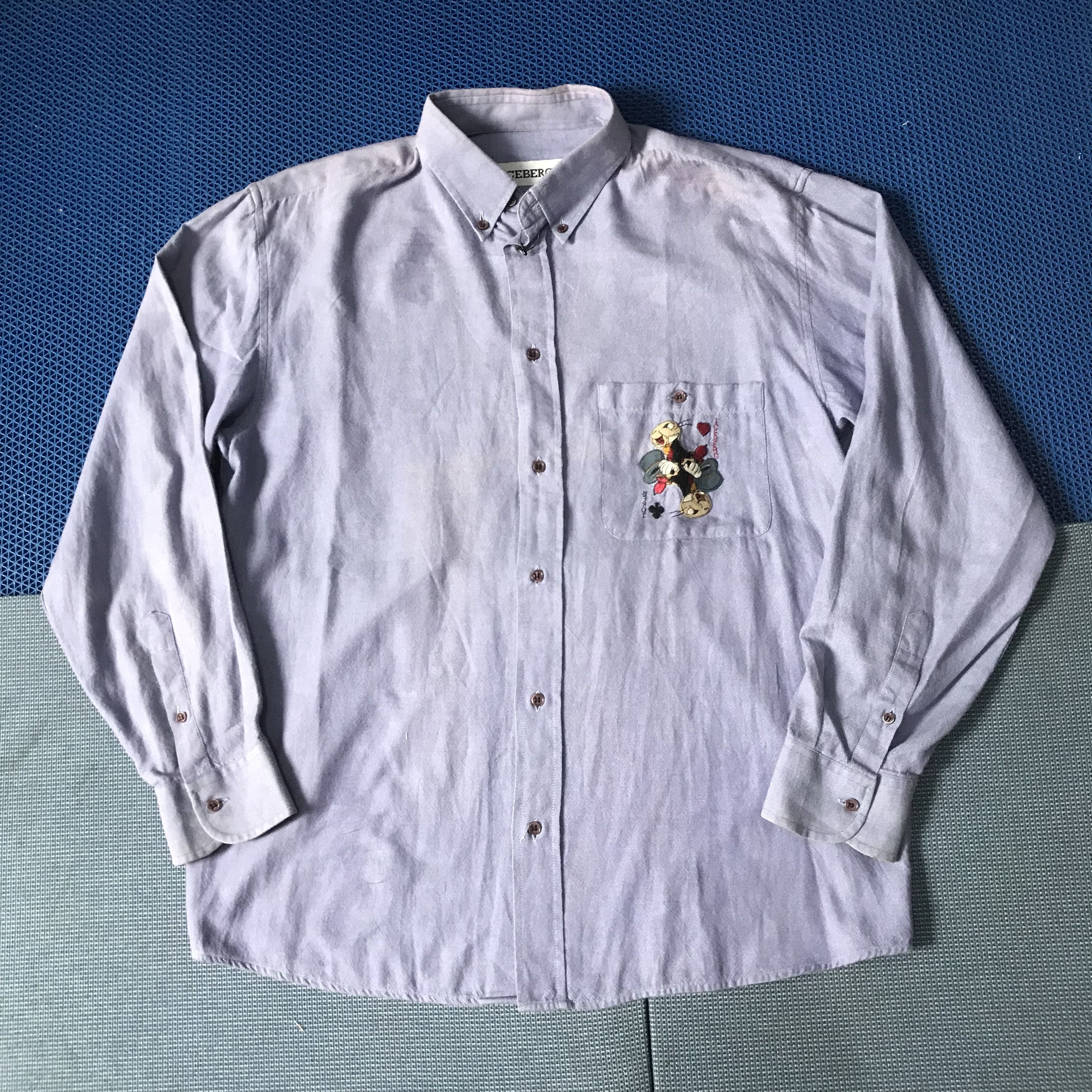 Iceberg Vintage Iceberg italy Blue Oxford Shirt Chambray Size US L / EU 52-54 / 3 - 1 Thumbnail