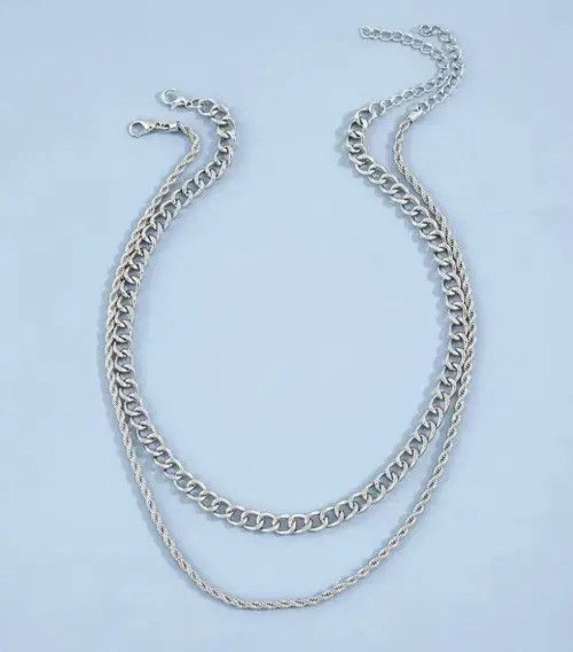 Jewelry 2pcs Punk Chain Necklace Size ONE SIZE - 2 Thumbnail