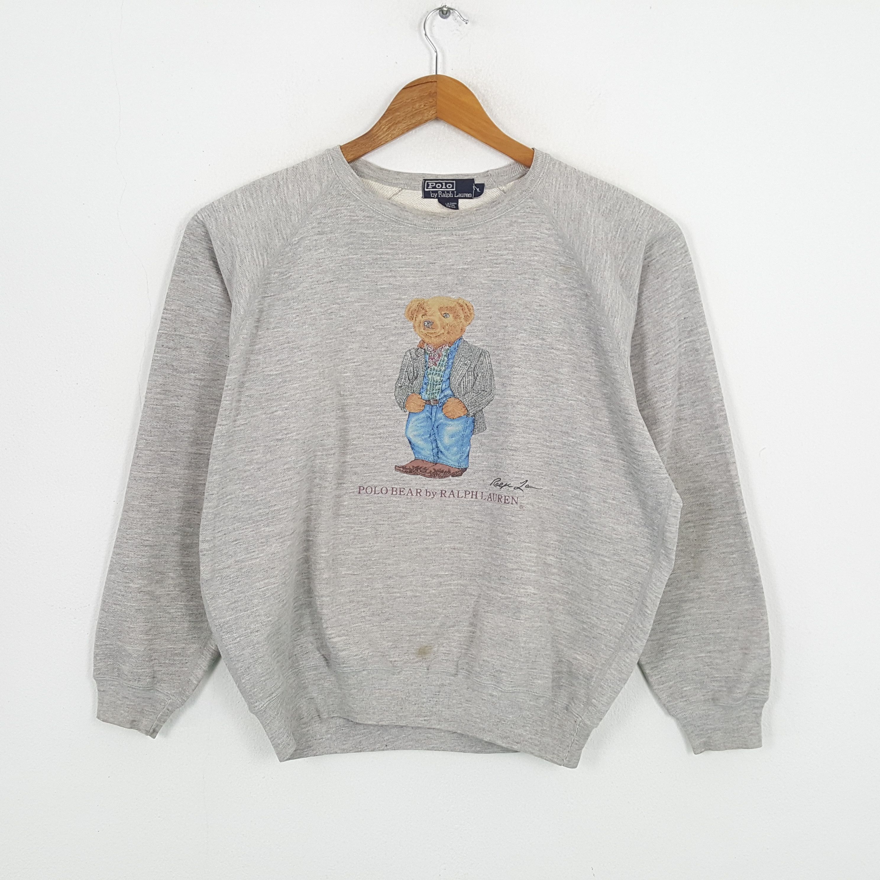 Polo Ralph Lauren × Vintage Vintage POLO BEAR by RALPH LAUREN Fashion Brand Sweatshirts Size US L / EU 52-54 / 3 - 1 Thumbnail