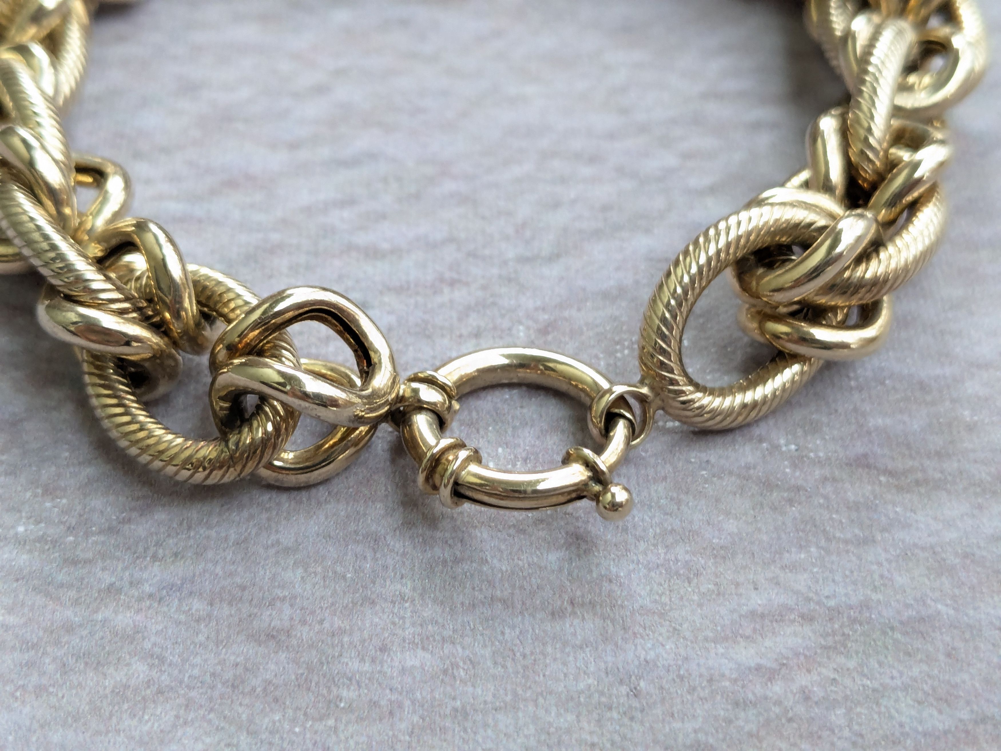 Jewelry Vintage Sterling Silver Bracelet Oval Vermeil Gold 8.25 Size ONE SIZE - 14 Thumbnail