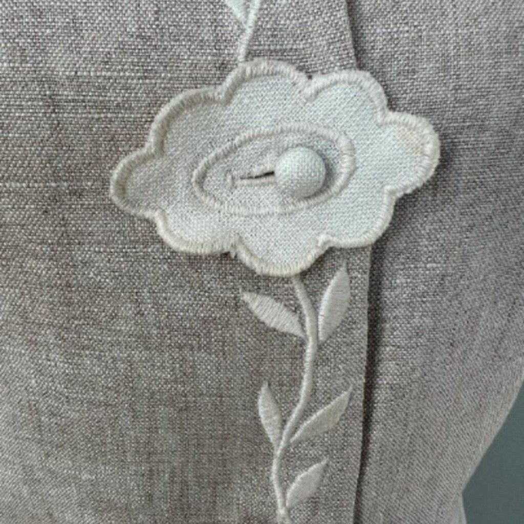 Vintage Vtg 1950s Linen 2pc Embroidered Suit Skirt & Sleeveless Top Size M / US 6-8 / IT 42-44 - 4 Thumbnail