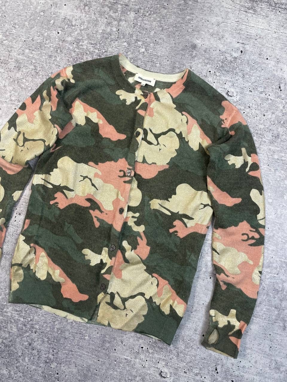 Zadig & Voltaire Zadig Voltaire Women Camo Skull Cardigan Sweater Y2K Size XS / US 0-2 / IT 36-38 - 3 Thumbnail