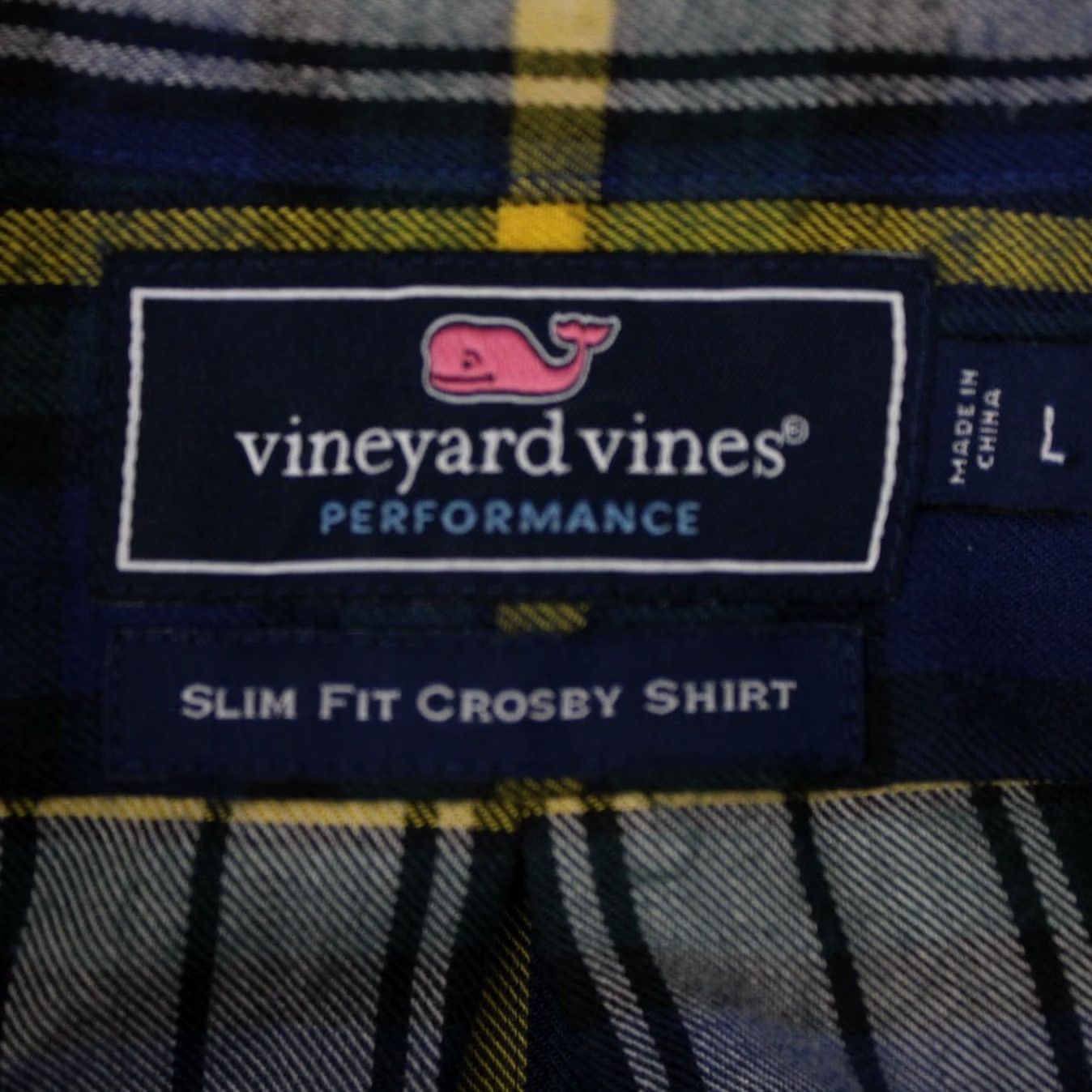 Vineyard Vines Vineyard Vines Shirt Men Large Blue/Yellow/White Slim Fit Crosby L/S Button-Up Plaid Size US L / EU 52-54 / 3 - 7 Thumbnail
