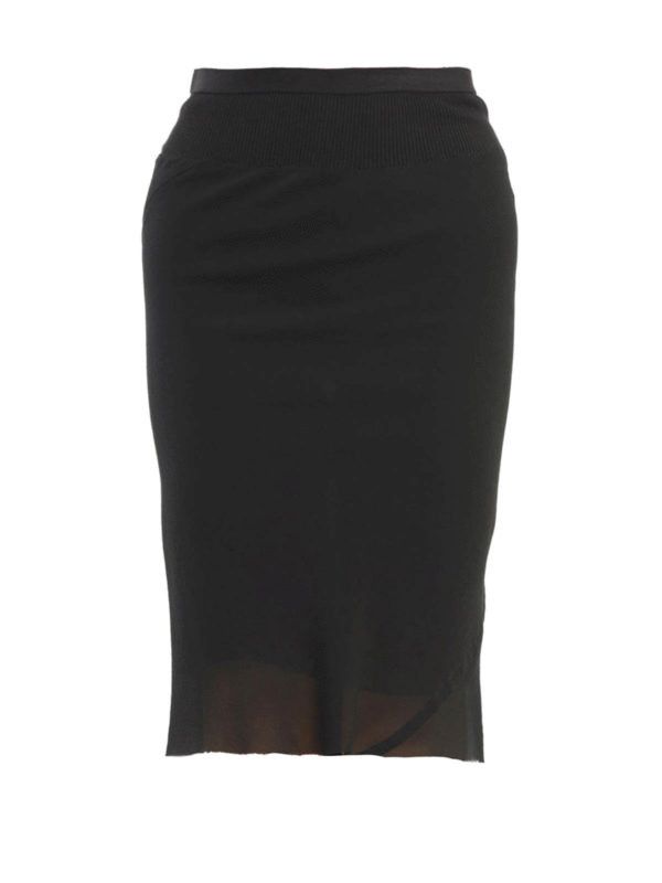 Rick Owens o1y0126 Midi Skirt in Black Size 27" / US 4 / IT 40 - 1 Thumbnail