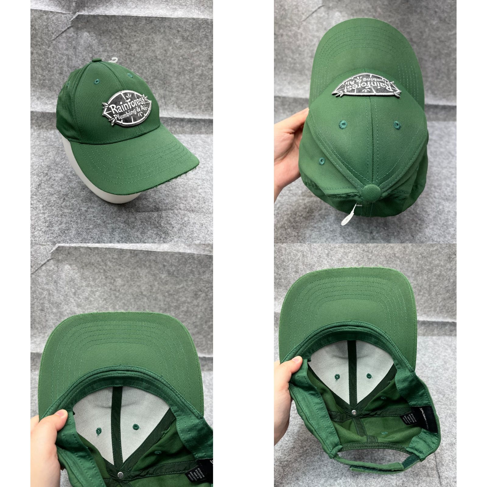 Vintage Sport-Tek Green Strap Back Hat Cap Baseball Unisex One Size Nylon Cotton Outdoor Plumber Activewear Size ONE SIZE - 8 Thumbnail