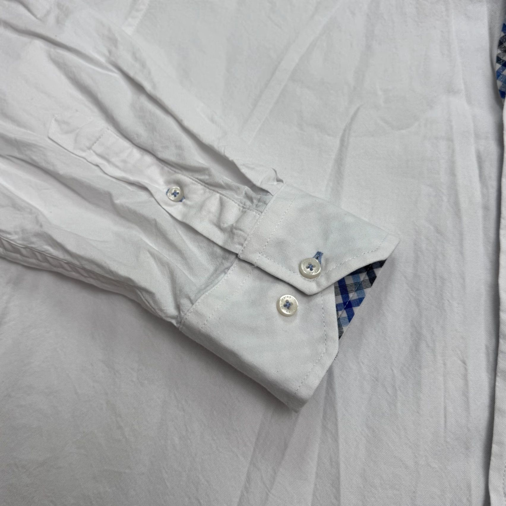 Tailorbyrd TAILORBYRD Flamingo Button Down Shirt Mens 2XL White Cotton Cuff Front Classic Preppy Button-Up Size US XXL / EU 58 / 5 - 4 Thumbnail