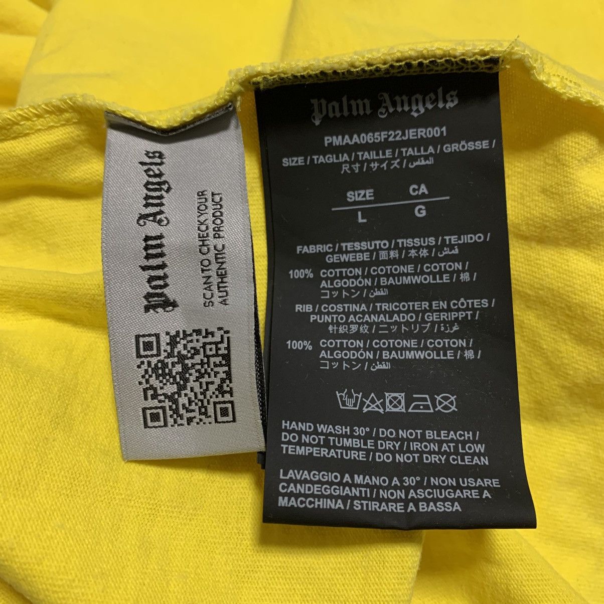 Palm Angels Palm Angels Large Box Logo Graphic Yellow Tee Size US L / EU 52-54 / 3 - 5 Thumbnail