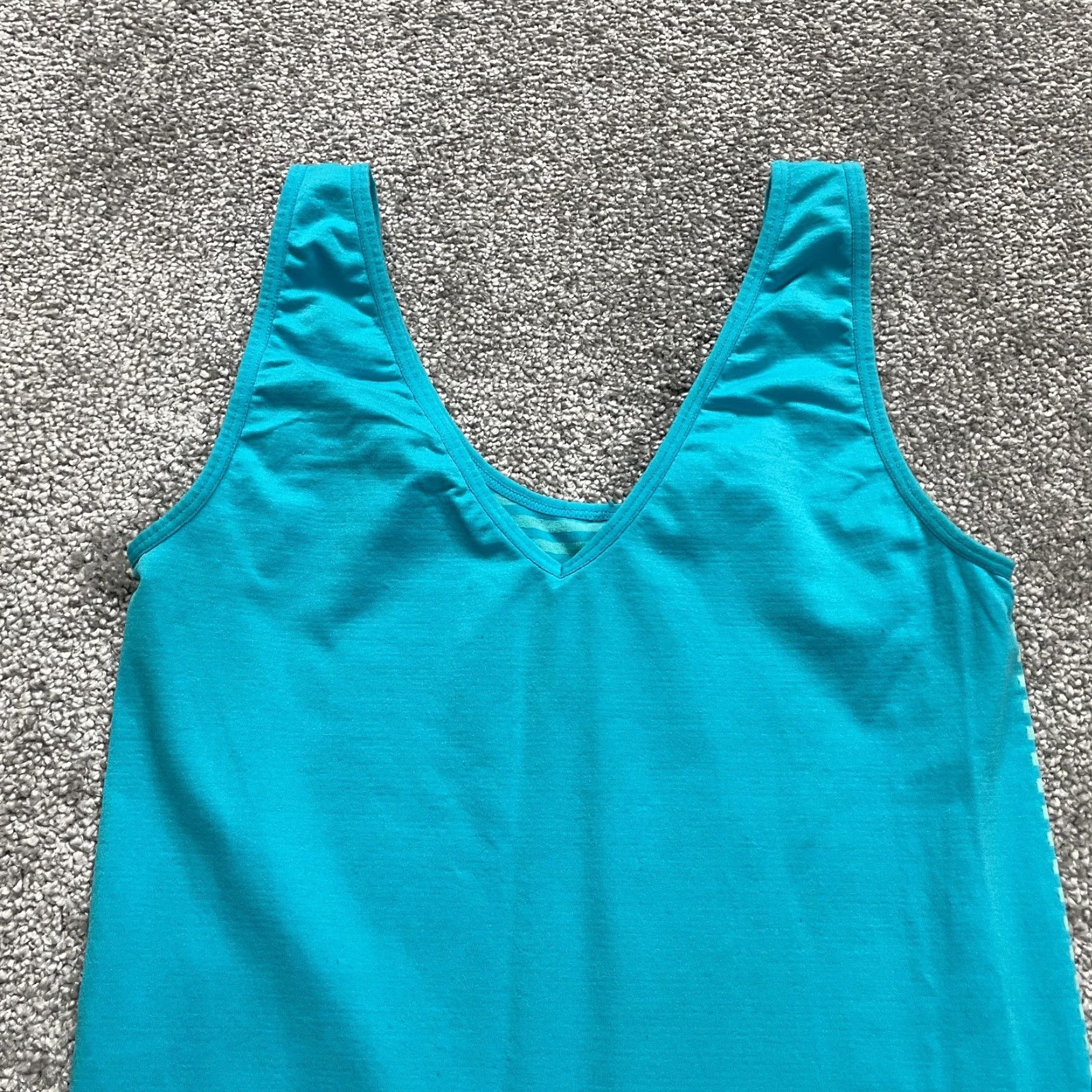 Vintage Womens Activewear Tank Top - Athletic Blue Striped Scoop Neck, Size S, Lightweight, Sleeveless Size S / US 4 / IT 40 - 3 Thumbnail