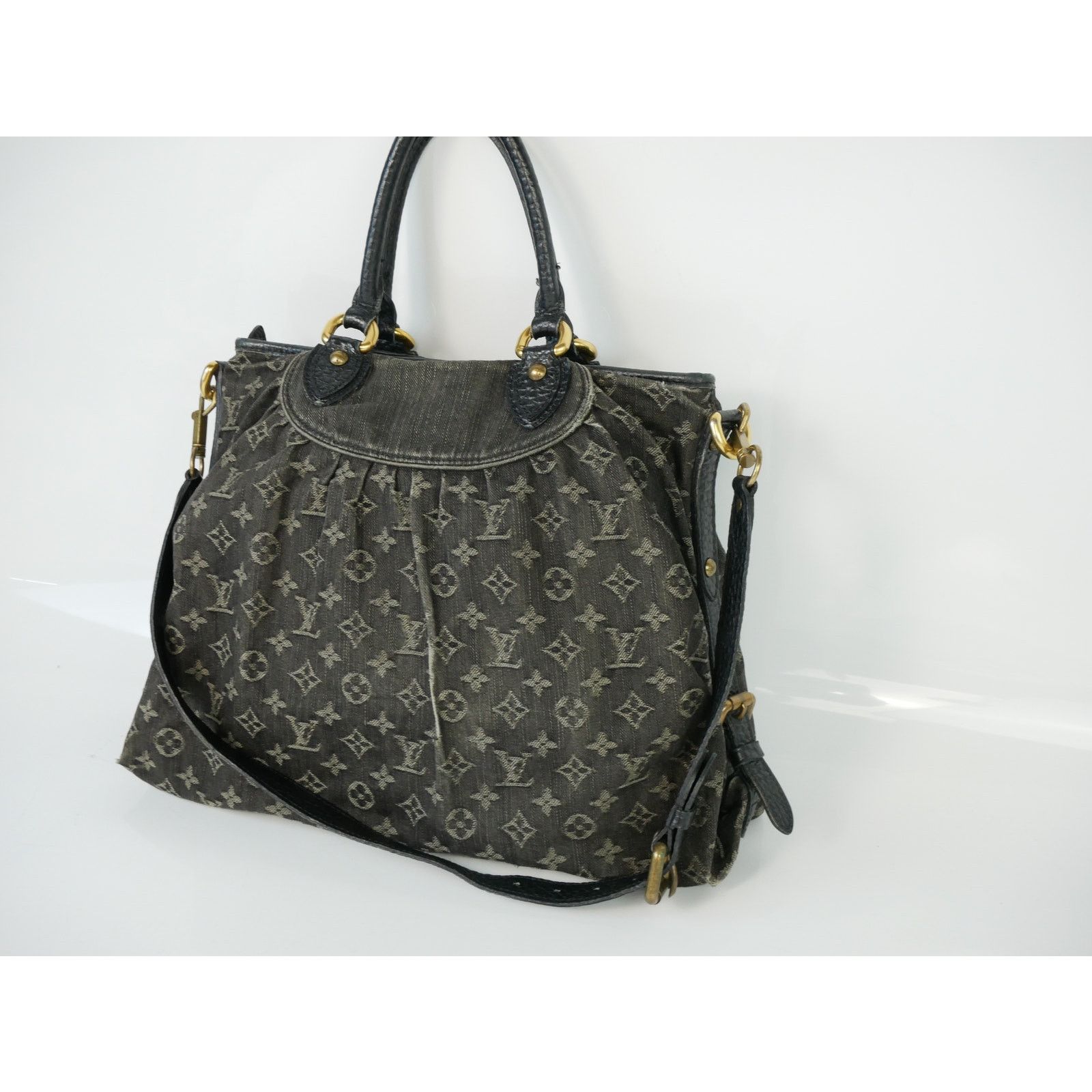 Louis Vuitton Louis Vuitton Black Denim Neo Cabby Tote Size ONE SIZE - 7 Thumbnail