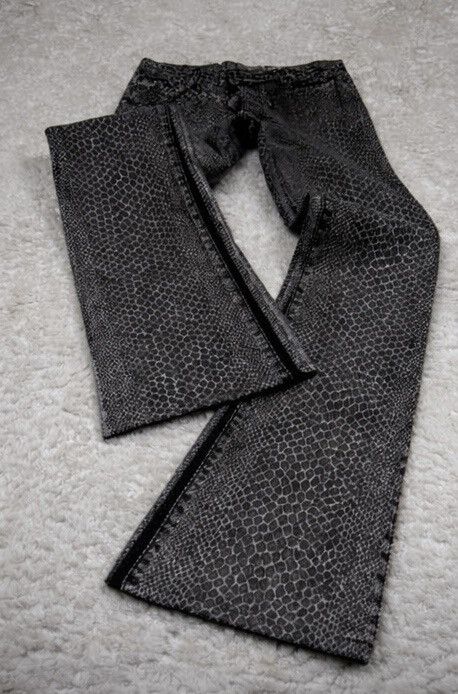 5351 POUR LES HOMMES 5351 Pour Les Hommes Python Coated Flared Jeans Size US 29 - 4 Thumbnail