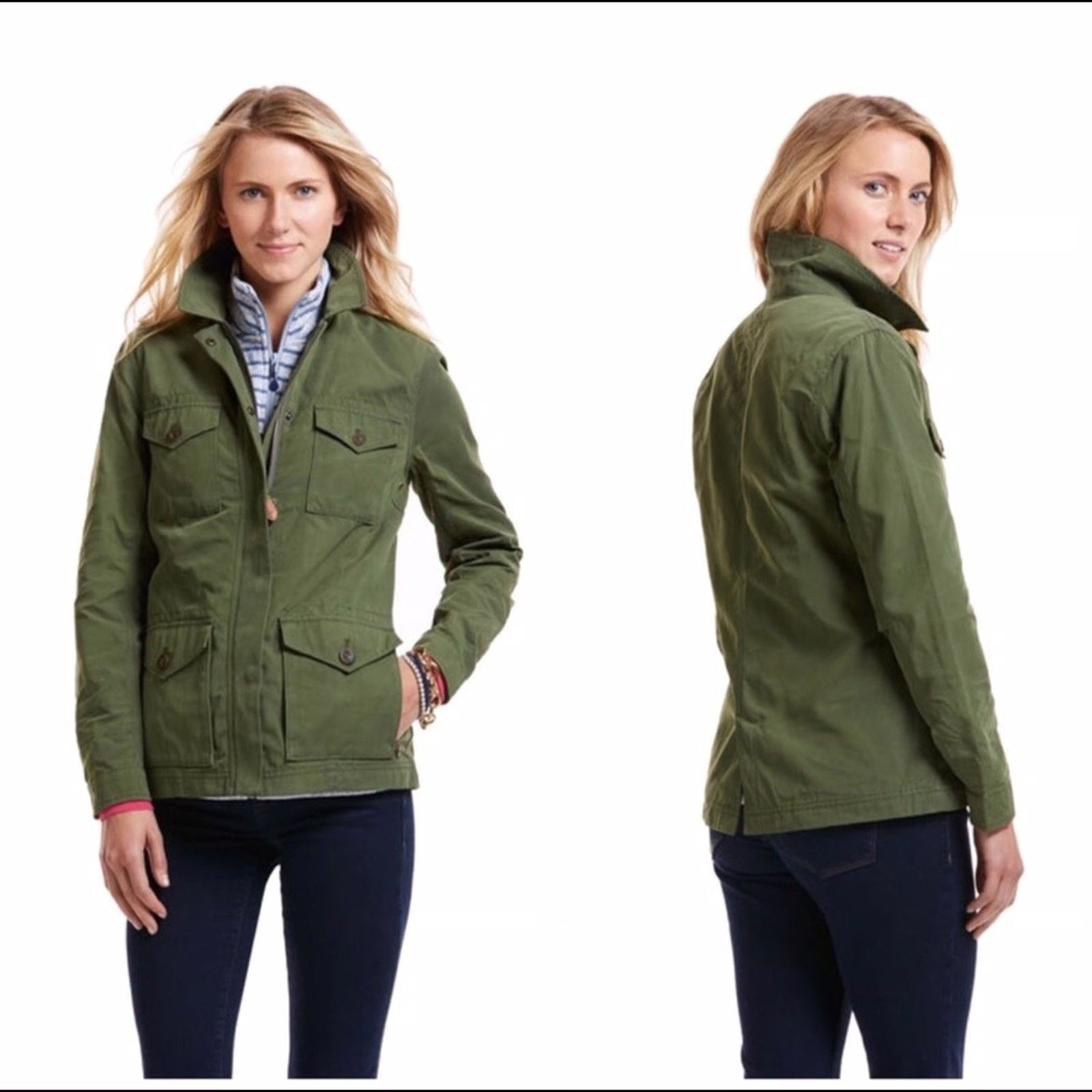 Vineyard Vines Utility Rain Jacket Waxed Cotton Chore S