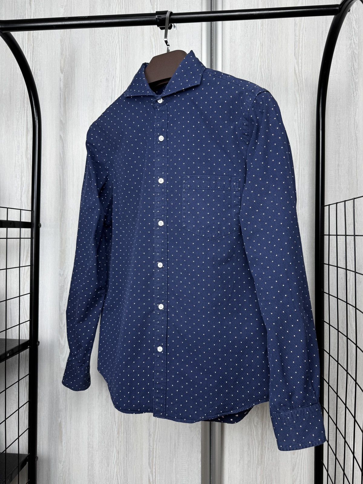 SHIPS SHIPS polka dot navy blue japanese designer ls shirt sz M Size US M / EU 48-50 / 2 - 5 Thumbnail